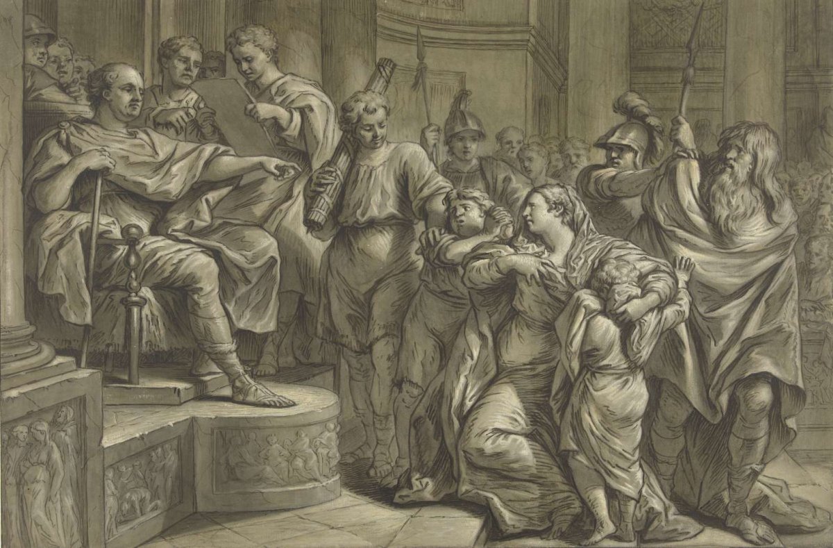 Eponina asks Vespasian for mercy for Sabinus, Blaise Nicolas Lesueur, 1726 - 1783