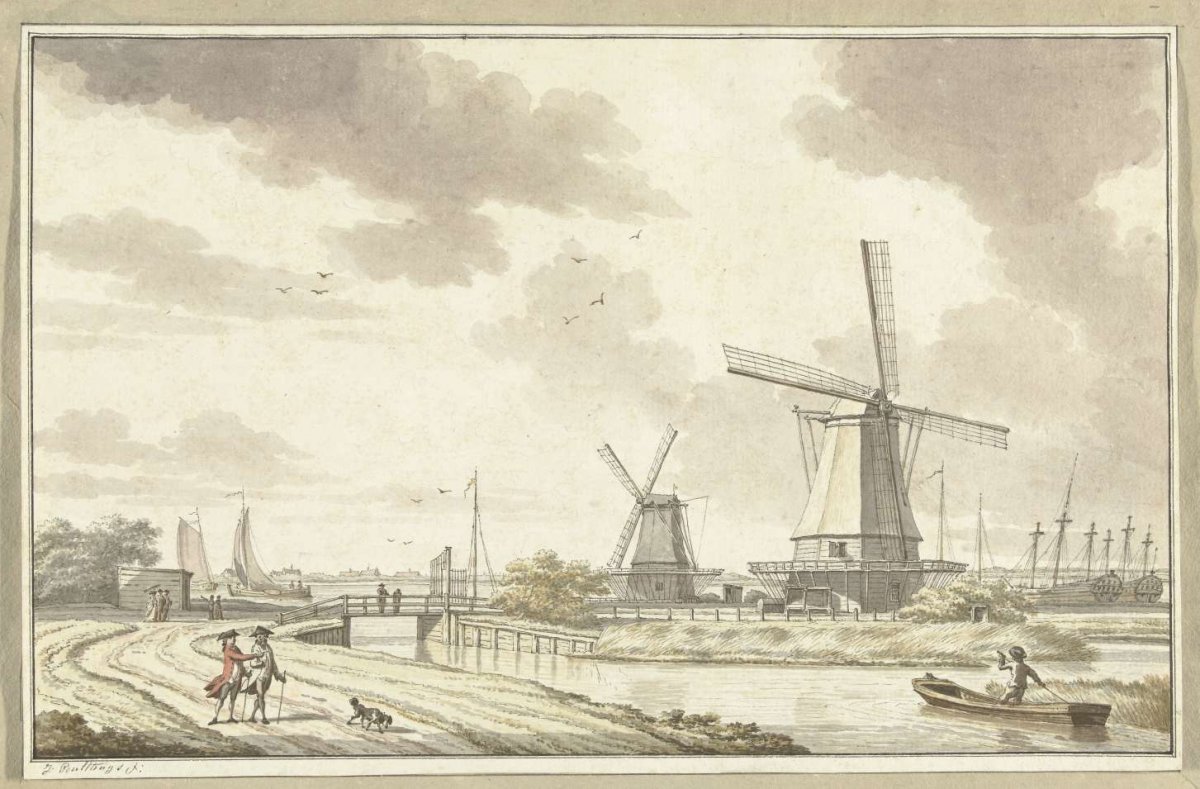 View at the Zandhoek, outside Haarlemmerpoort in Amsterdam, Jan Bulthuis, 1776