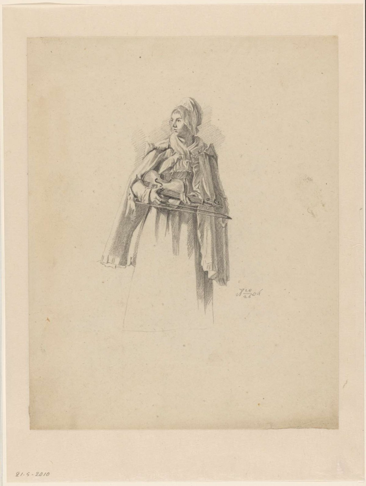 Vioolspeelster, Joannes Pieter Visser Bender, 1804