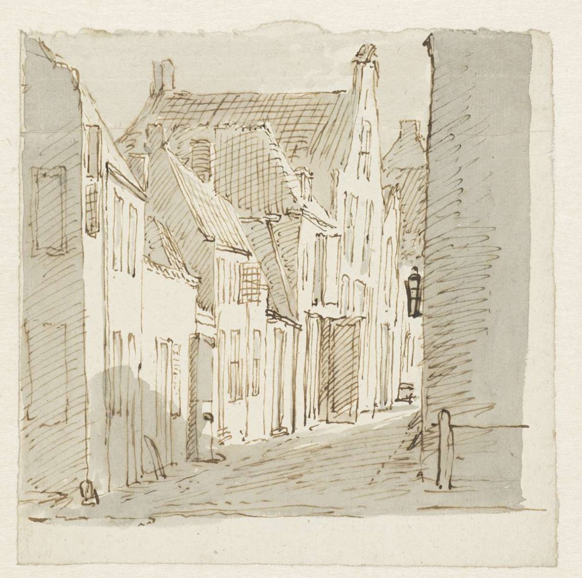 Straatgezicht, Pieter Bartholomeusz. Barbiers, 1782 - 1837