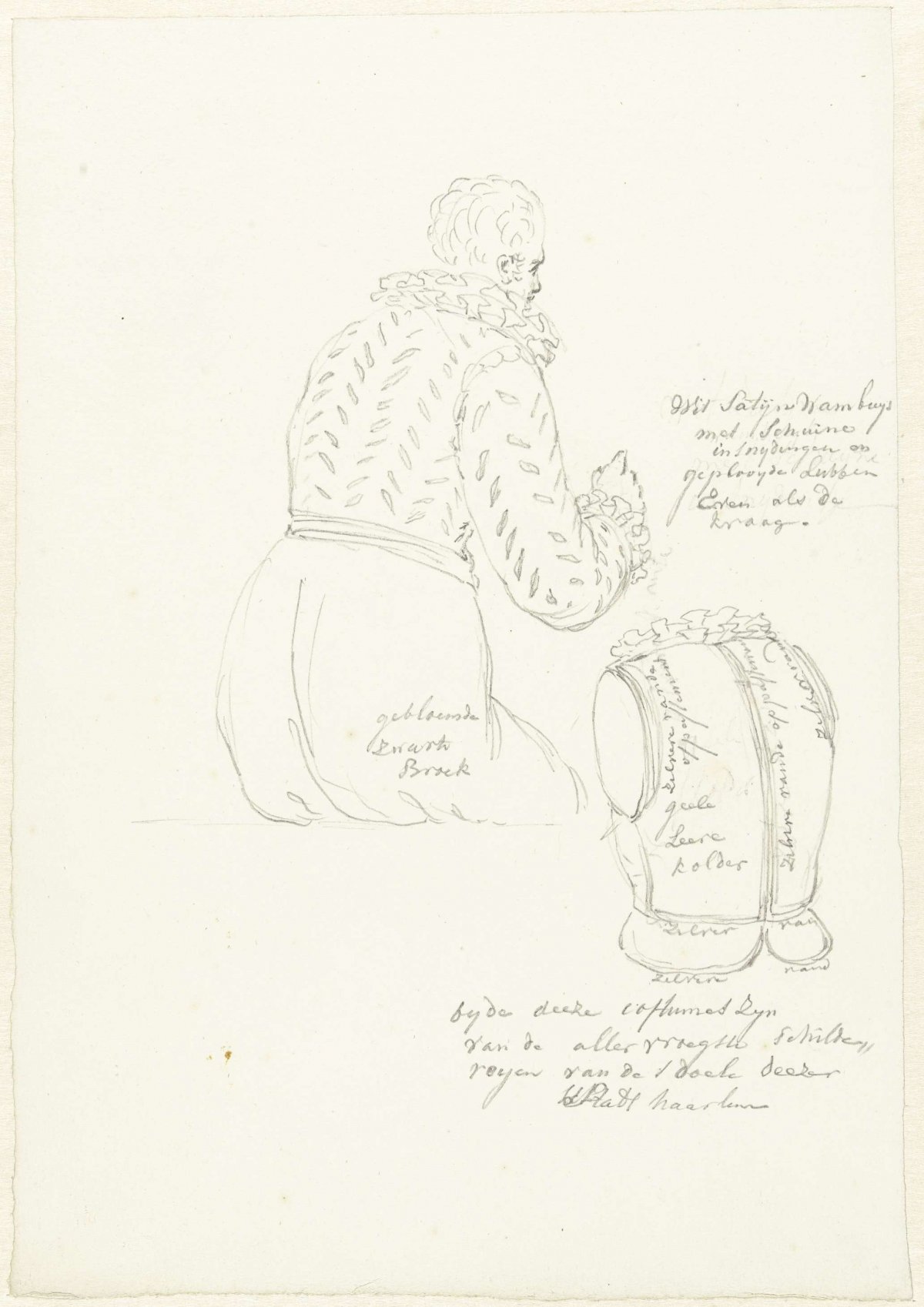 Seated archer and a doublet, Pieter Bartholomeusz. Barbiers, 1782 - 1837
