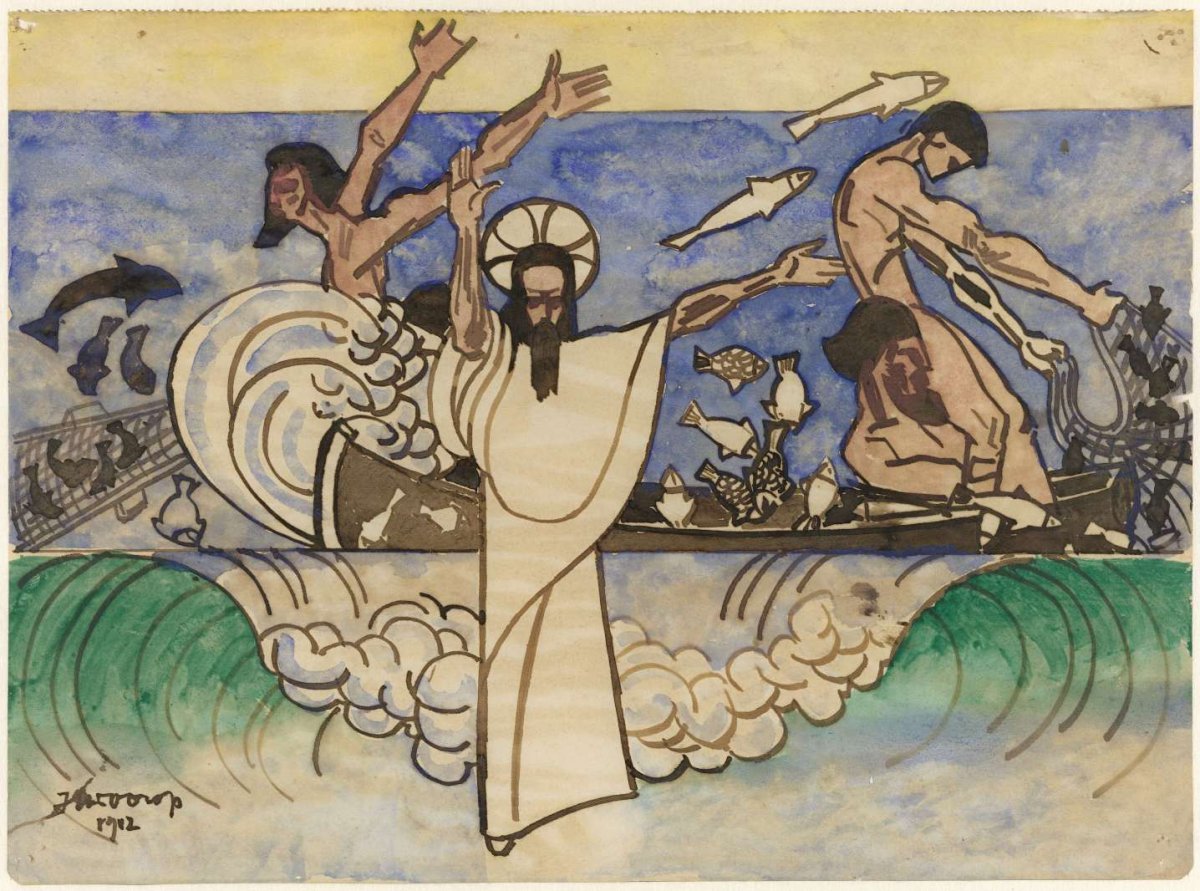 The miraculous capture of fish, Jan Toorop, 1912