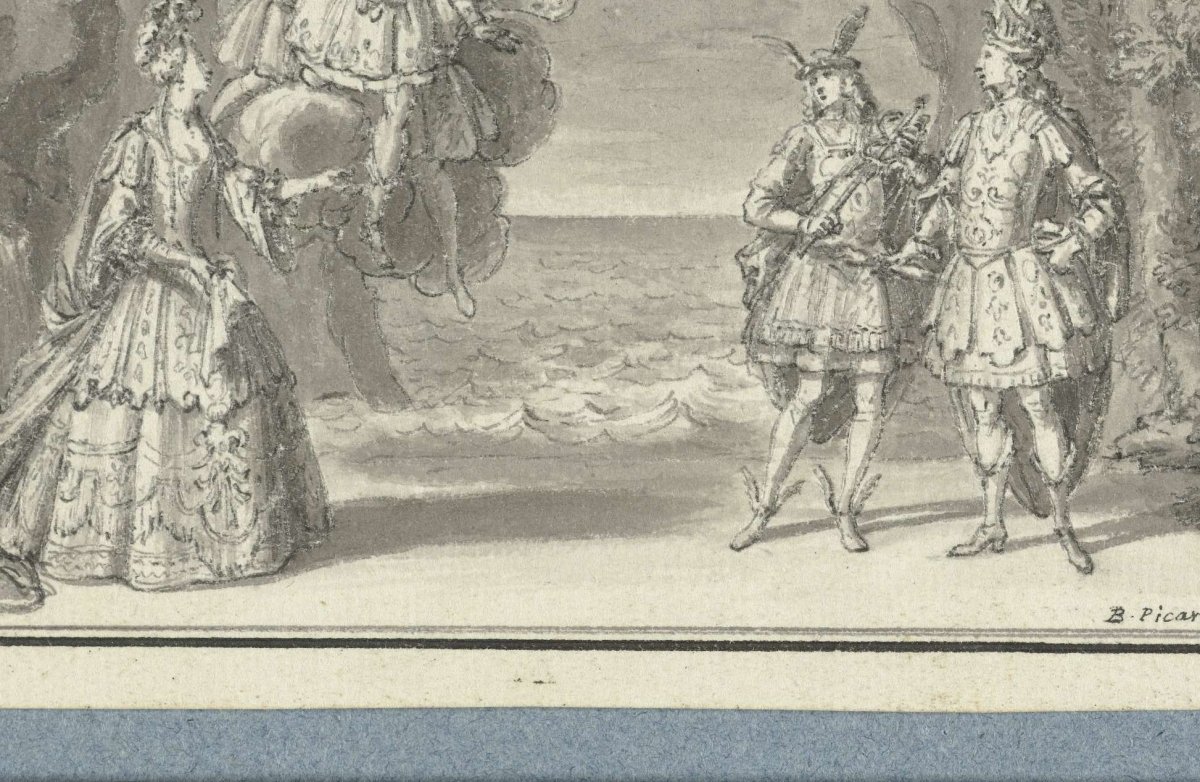 Scene from the tragedy of Thetis and Peleus, Bernard Picart, 1728