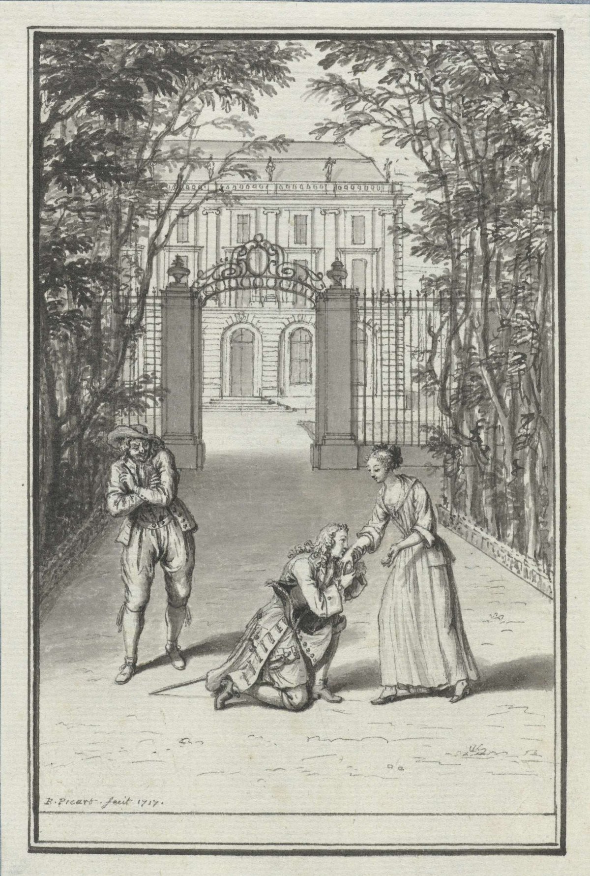 Title page or illustration of a play, Bernard Picart, 1717