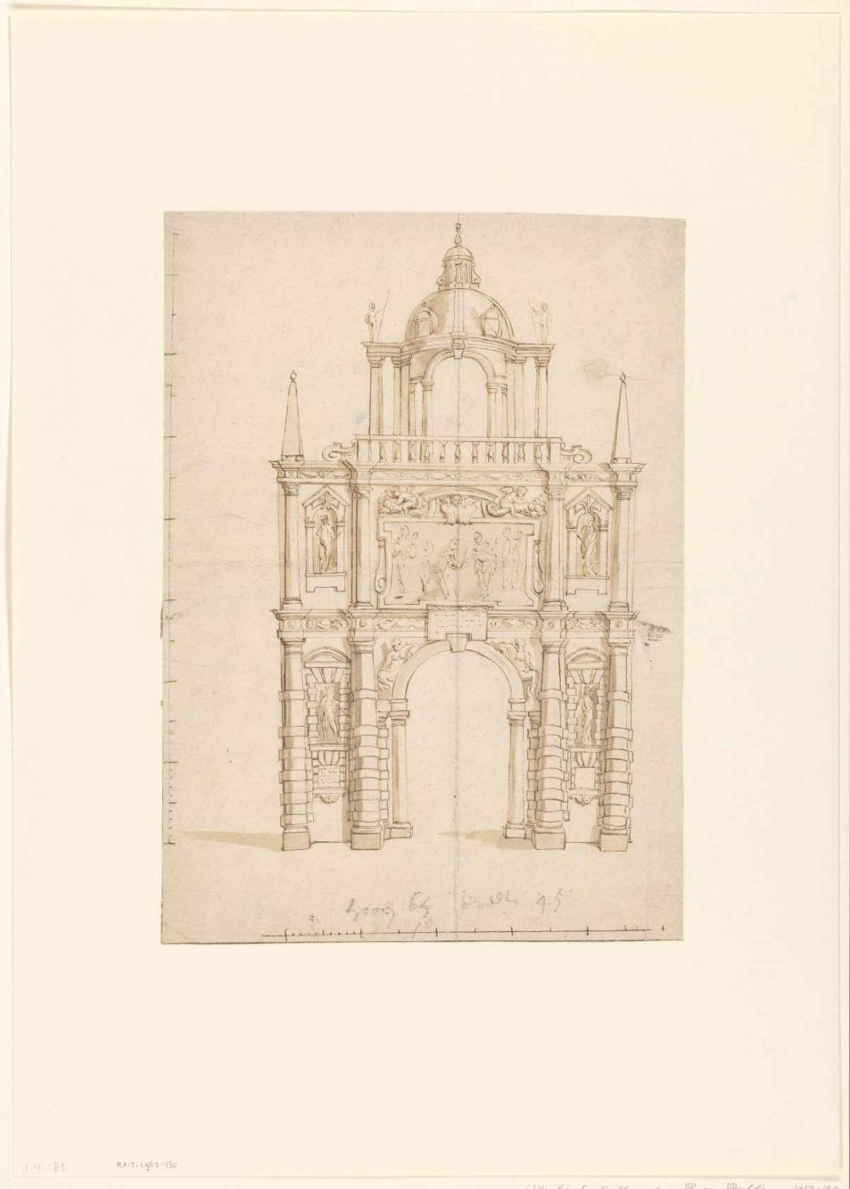 Design for an arch of honor for Archduke Leopold William, Theodoor van Thulden, 1646 - 1648