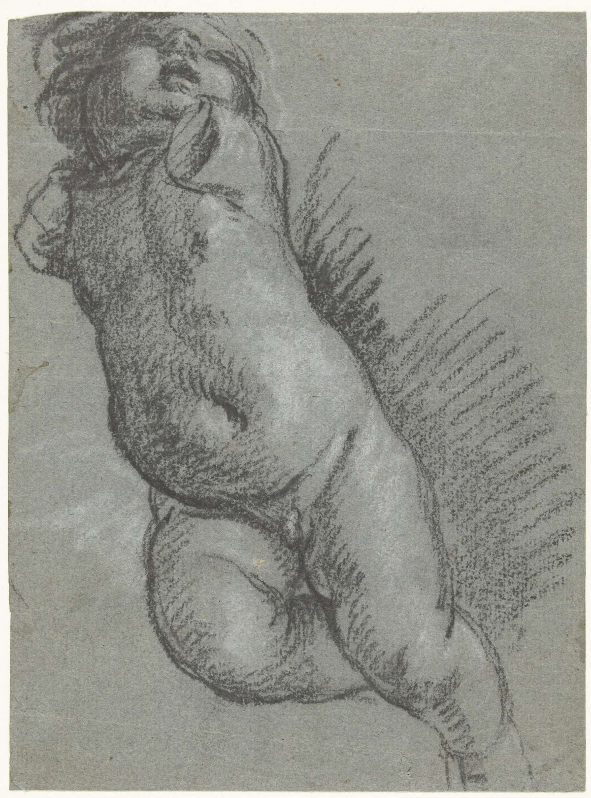 Study of a floating putto, Giacomo Cavedone, 1587 - 1660