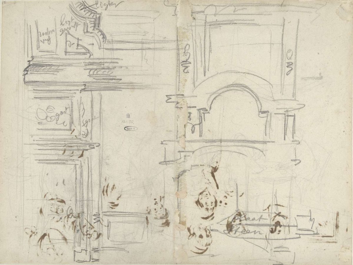 Studies of paneling, Simon Andreas Krausz, 1770 - 1825