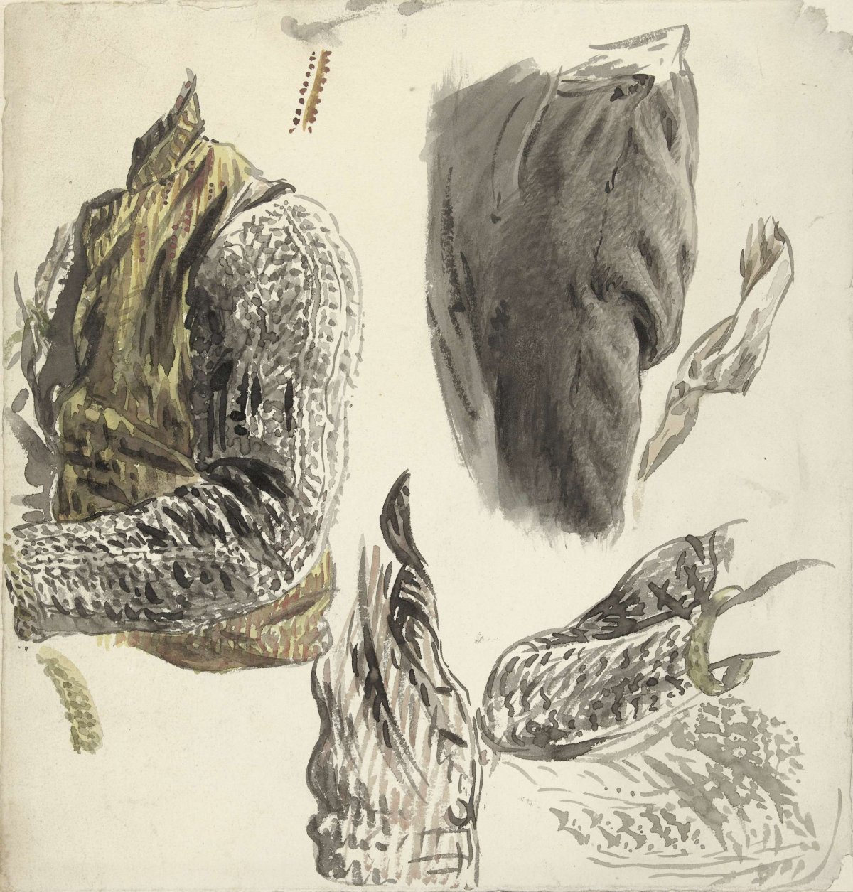 Details of a fisherman's costume, Simon Andreas Krausz, 1770 - 1825