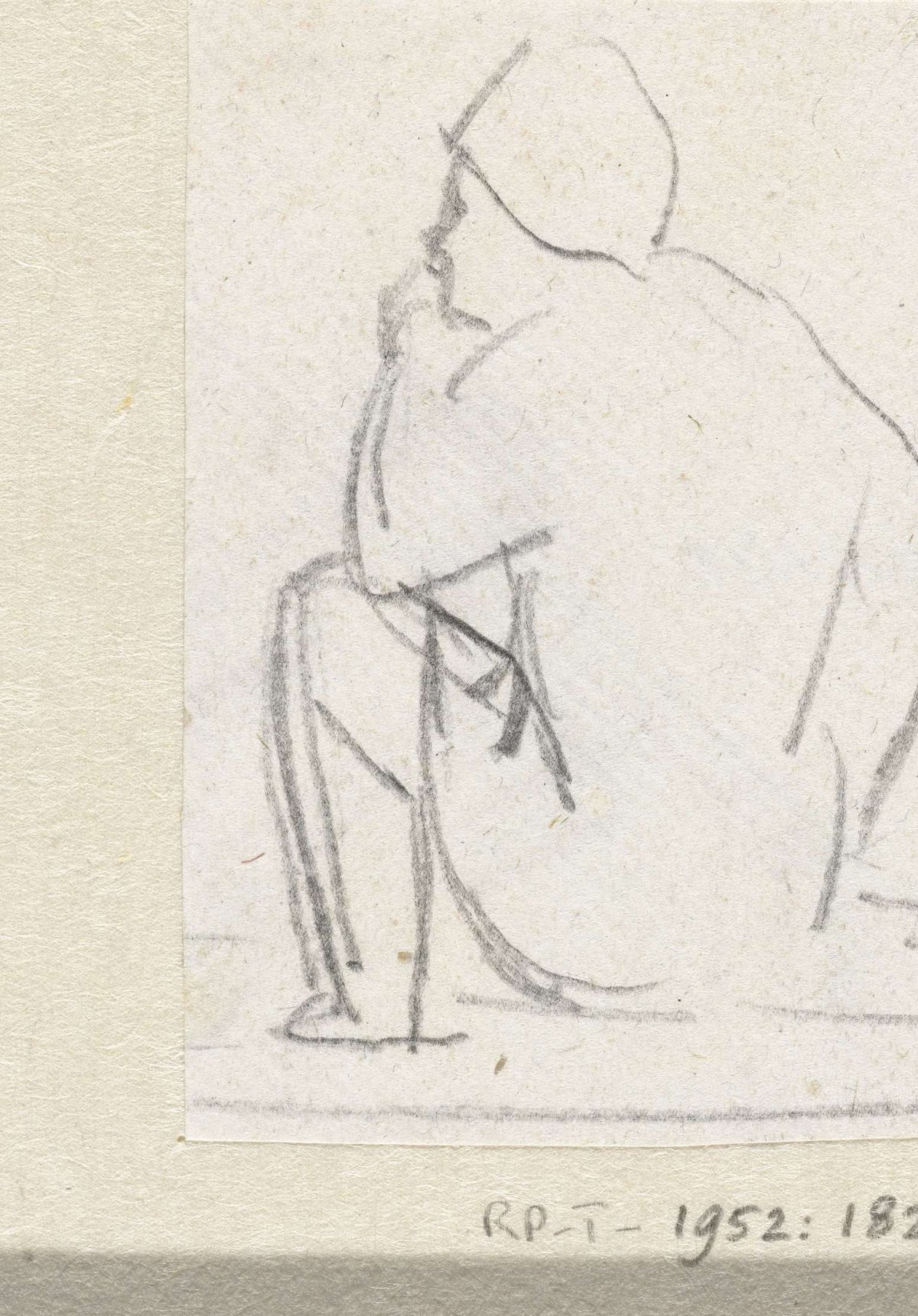 Sketch of a seated man, viewed from the back, Simon Andreas Krausz, 1770 - 1825