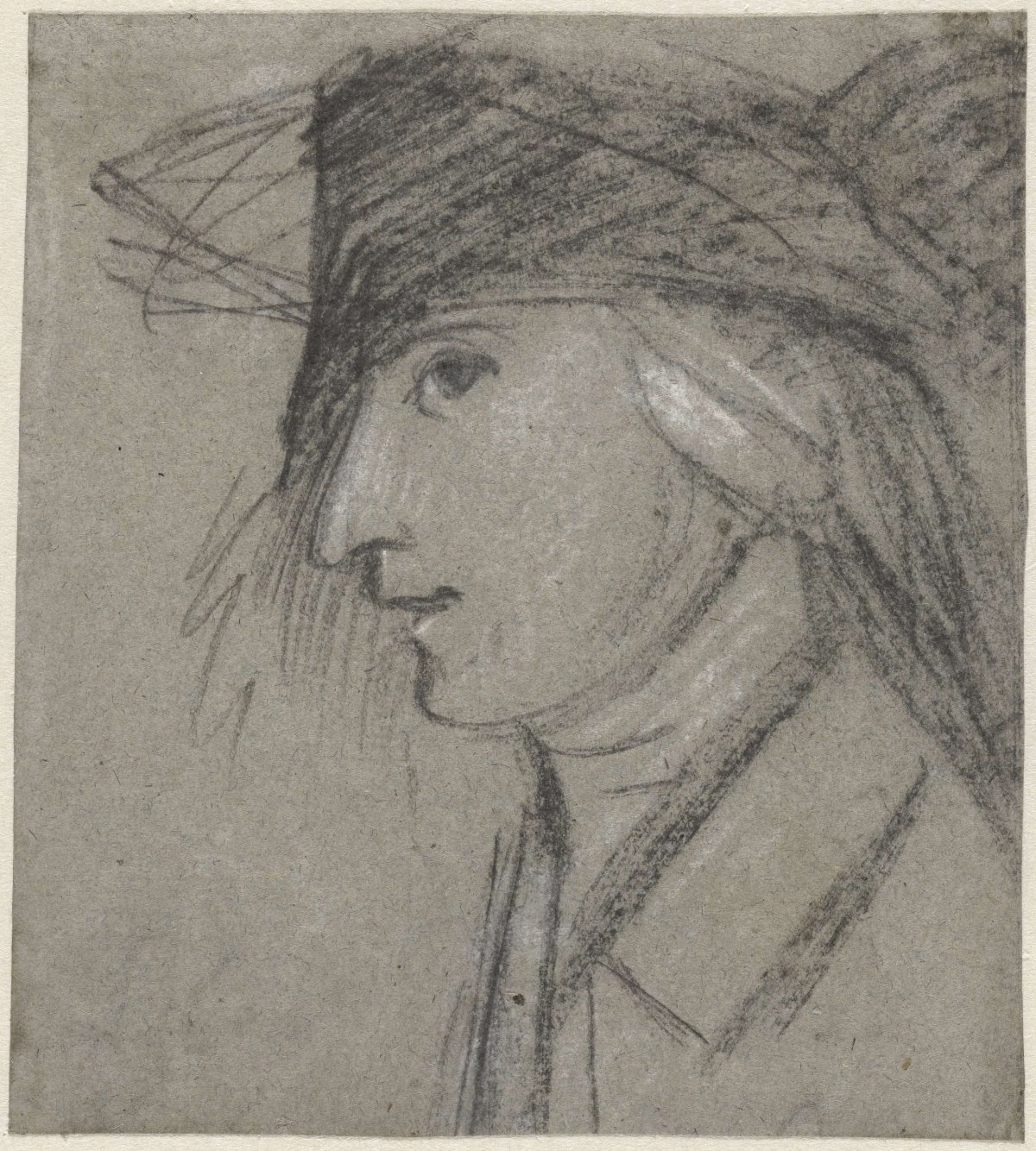 Bust of a man wearing a stitch, in profile to the left, Simon Andreas Krausz, 1770 - 1825