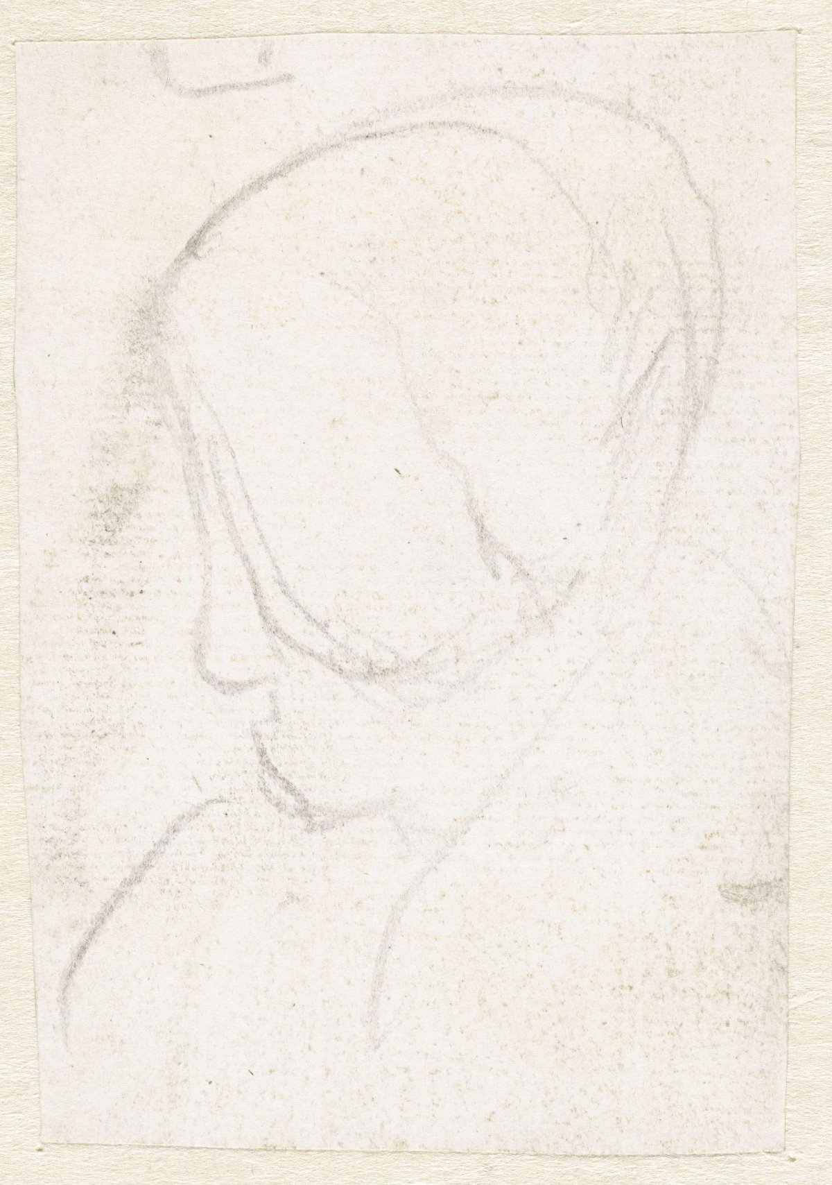 Female head with hat, in profile, Simon Andreas Krausz, c. 1770 - c. 1825