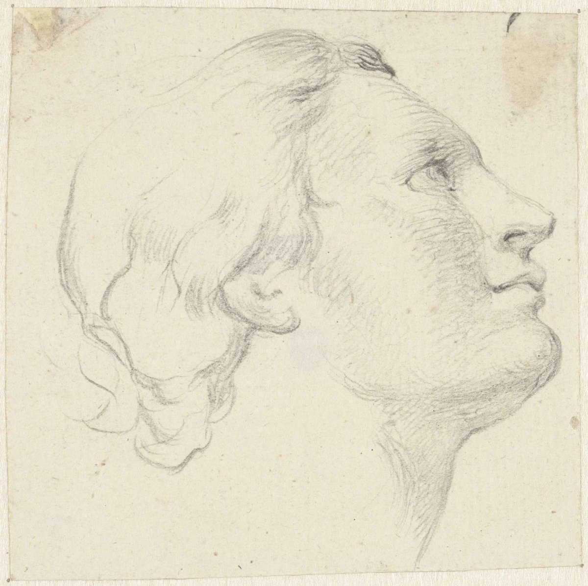 Looking man's head, to the right, Simon Andreas Krausz, 1770 - 1825