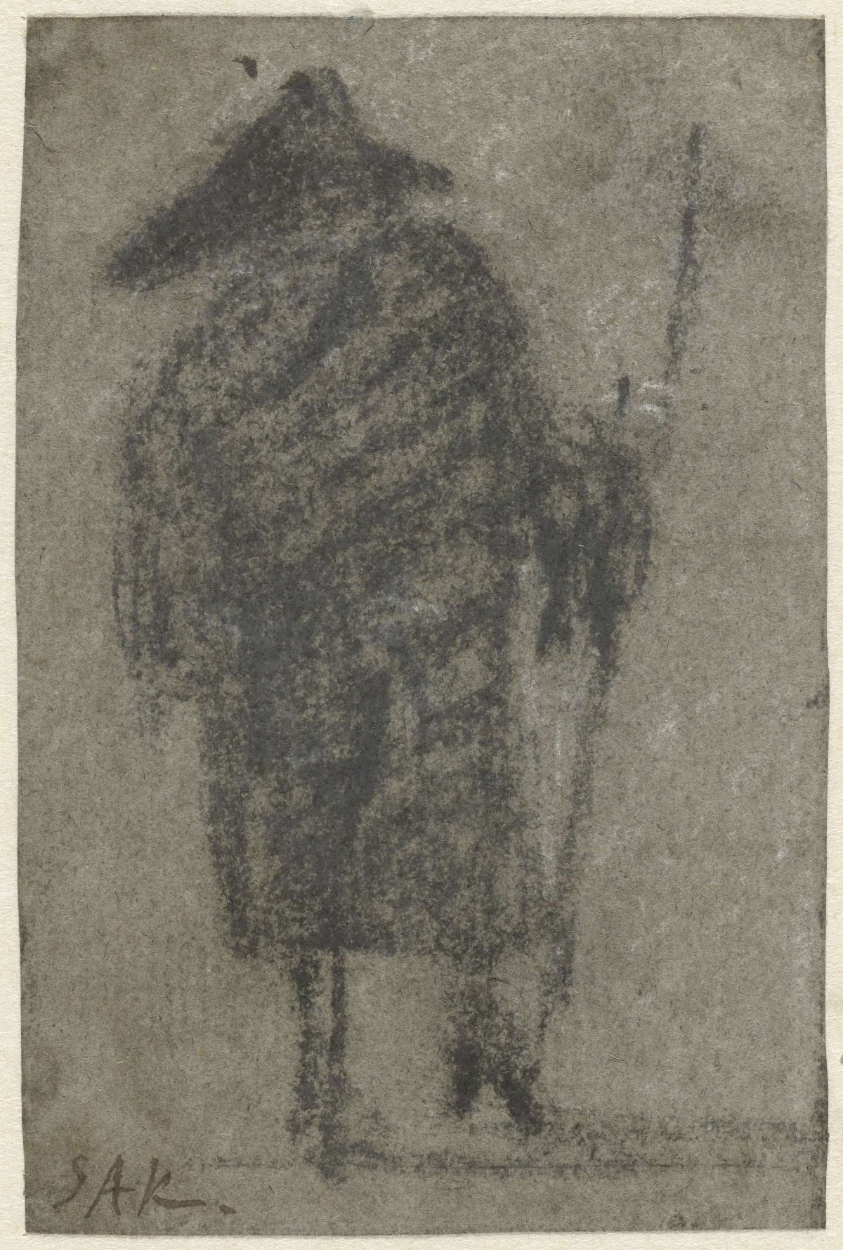 Standing man, seen from the back, Simon Andreas Krausz, 1770 - 1825