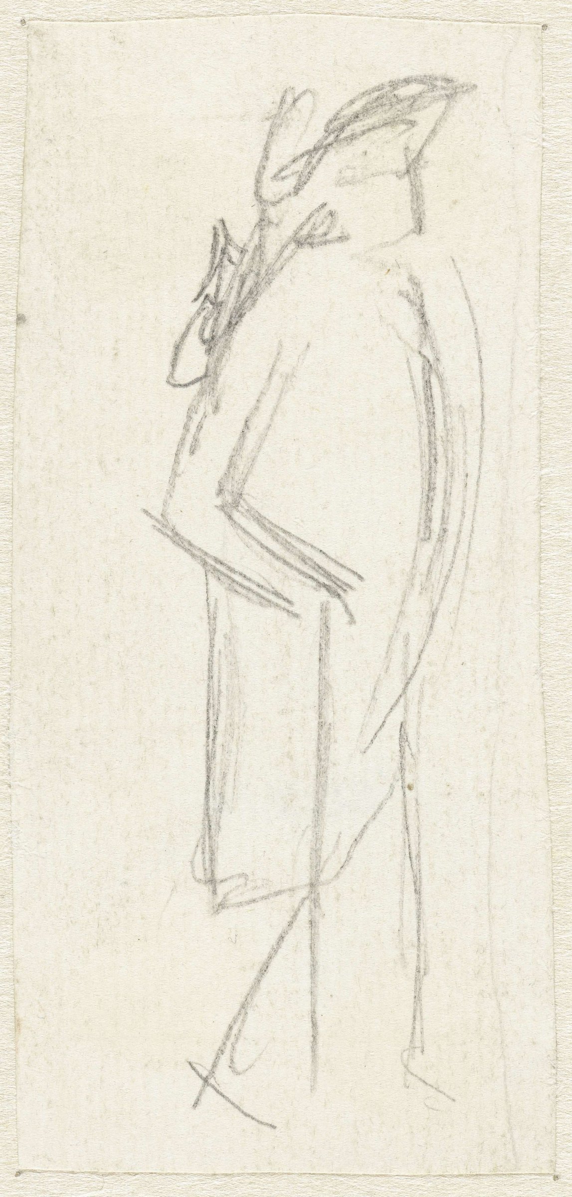 Sketch of a man, walking to the right, Simon Andreas Krausz, 1770 - 1825