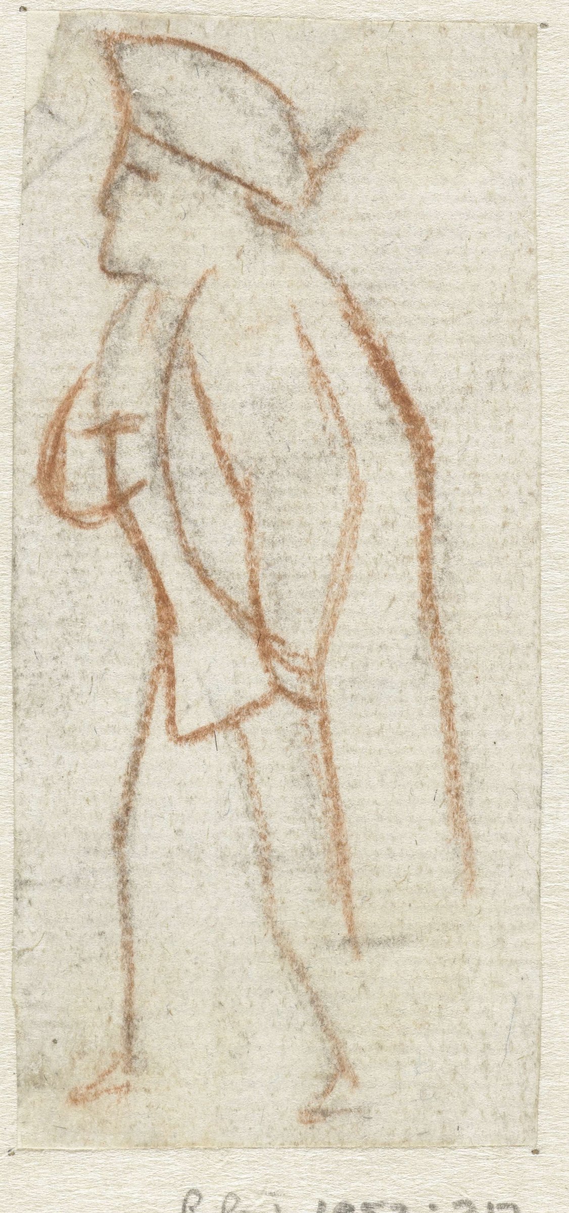 Walking man, to the left, seen from the side, Simon Andreas Krausz, 1770 - 1825