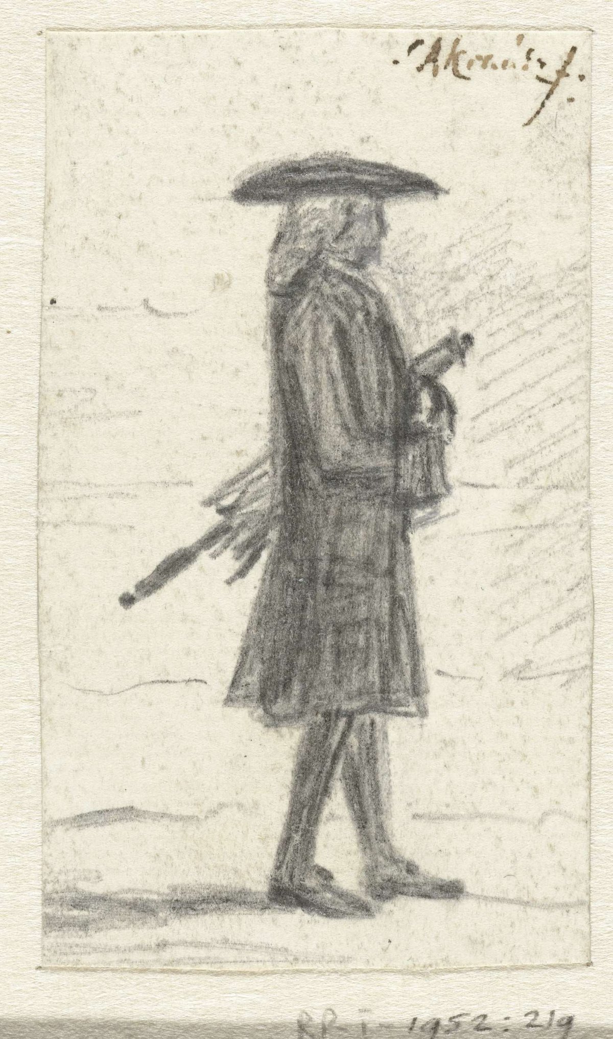 Walking man, to the right, Simon Andreas Krausz, 1770 - 1825