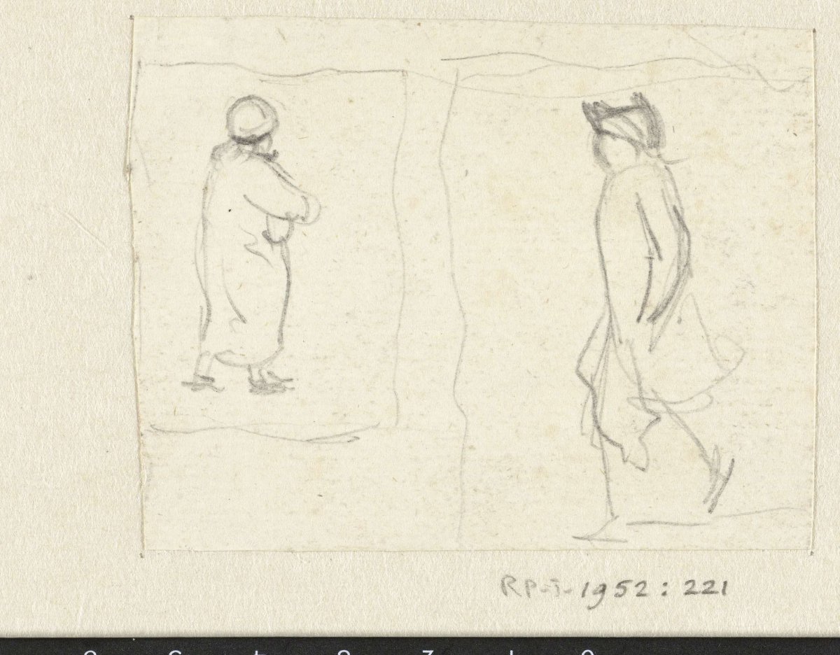 Two sketches of walking figures, Simon Andreas Krausz, 1770 - 1825
