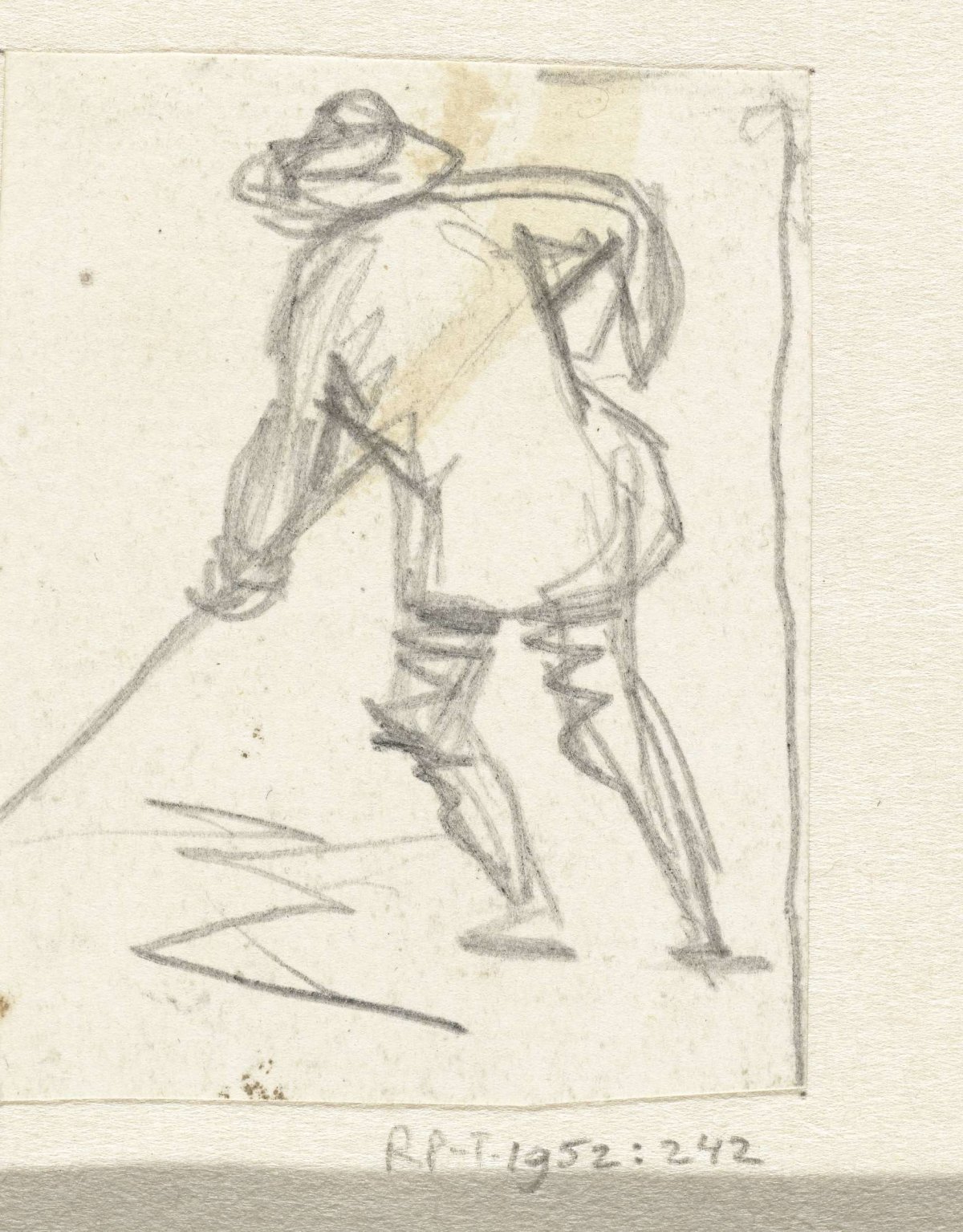Sketch of a booming man, Simon Andreas Krausz, 1770 - 1825