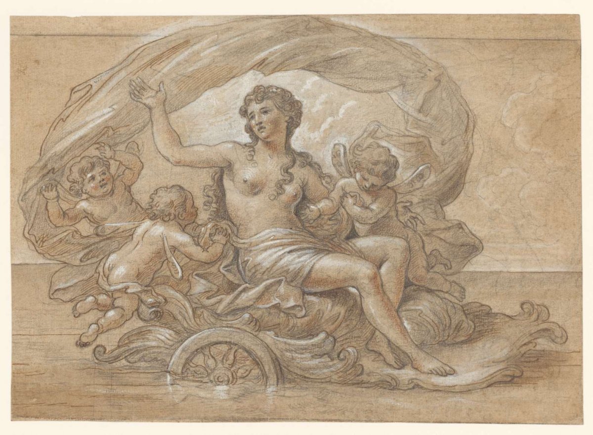 Galathea on her sea chariot, Antoine Coypel, 1671 - 1722