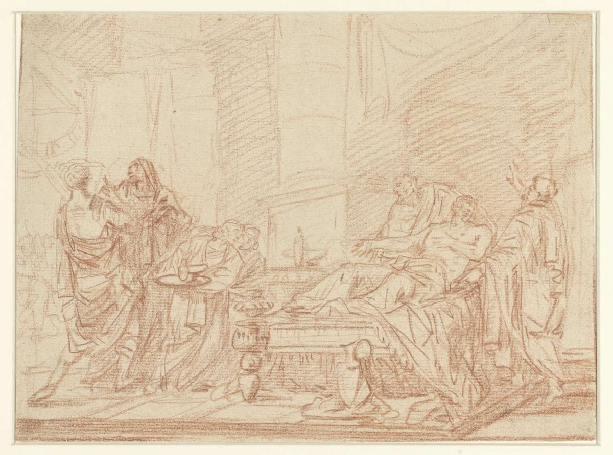 Deathbed of a graybeard, anonymous, 1700 - 1800