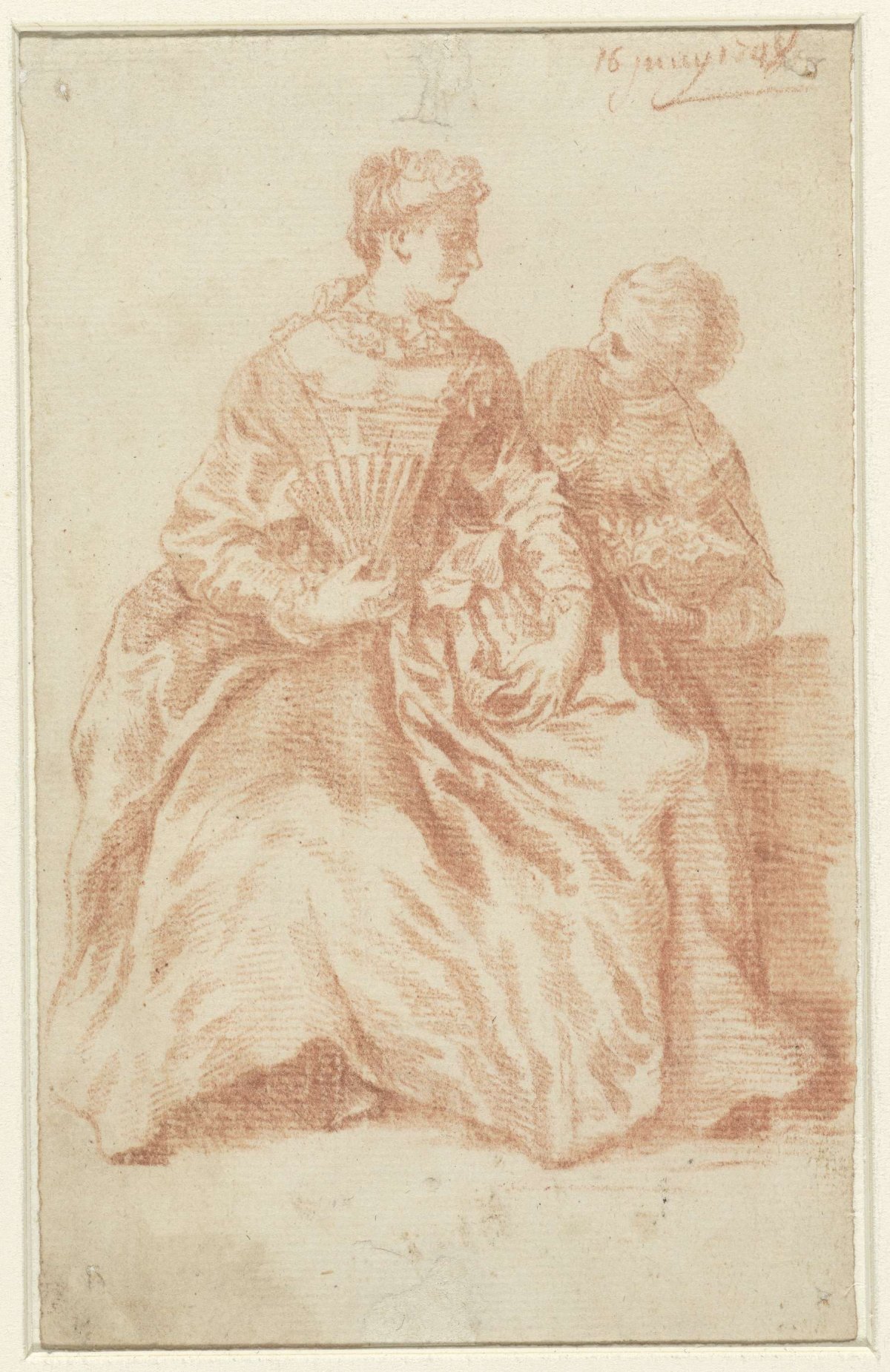 Amoureus paar, anonymous, 1748