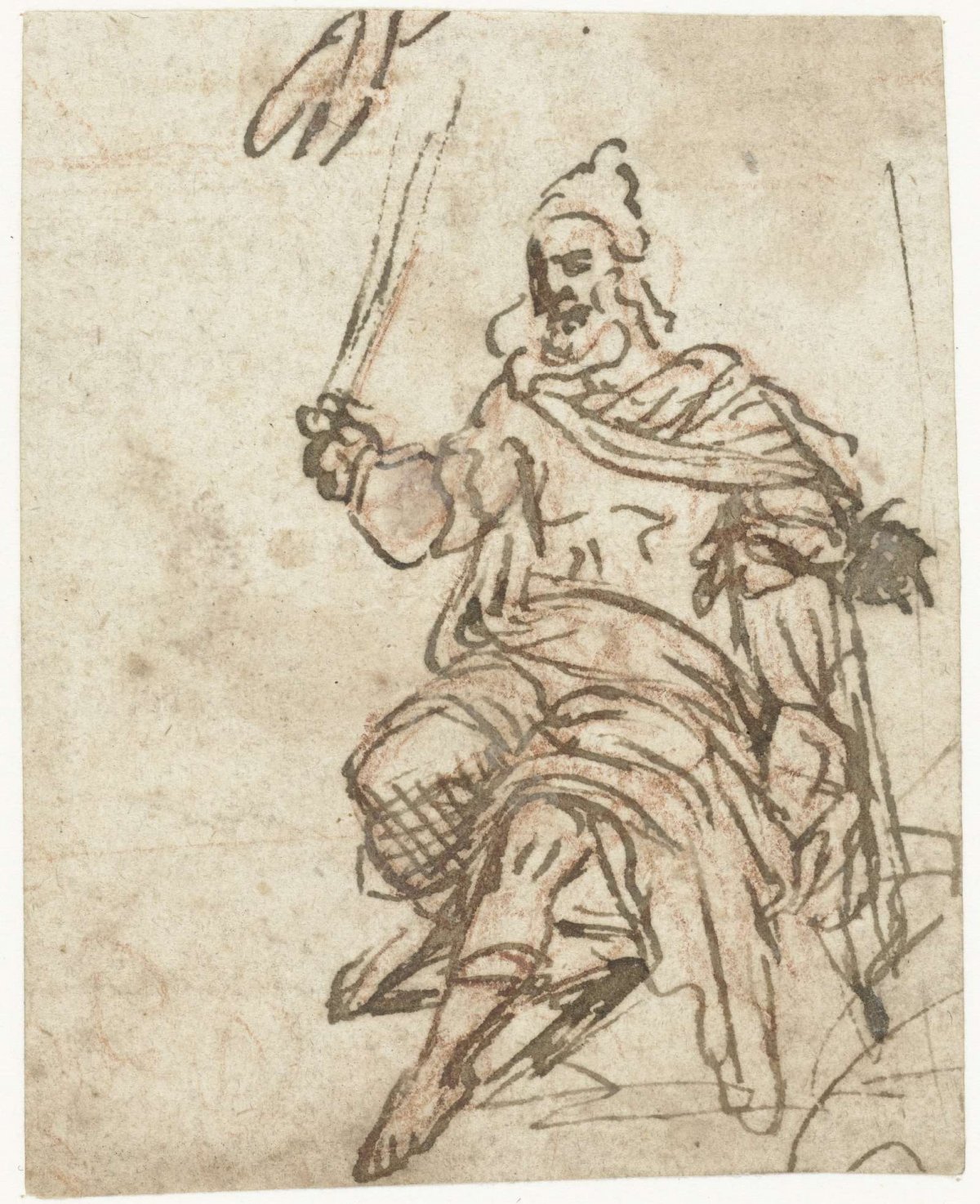 Study of a seated monarch, Lambert Lombard, 1516 - 1566