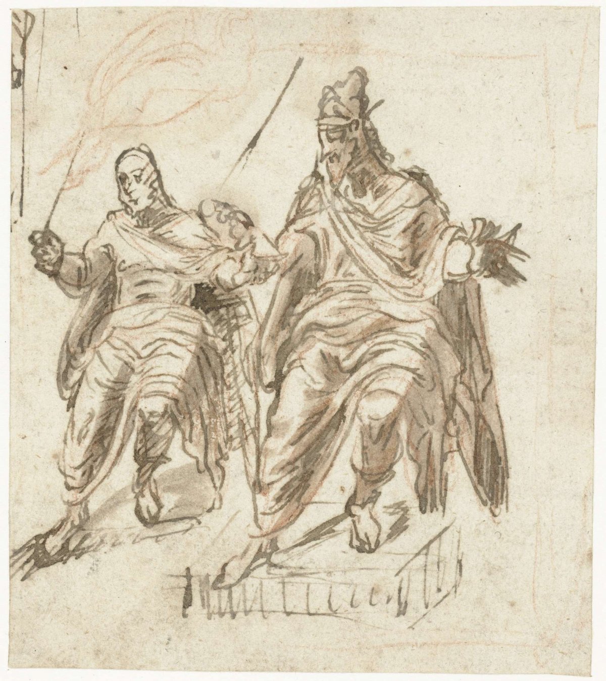 Study of a seated monarch, Lambert Lombard, 1516 - 1566