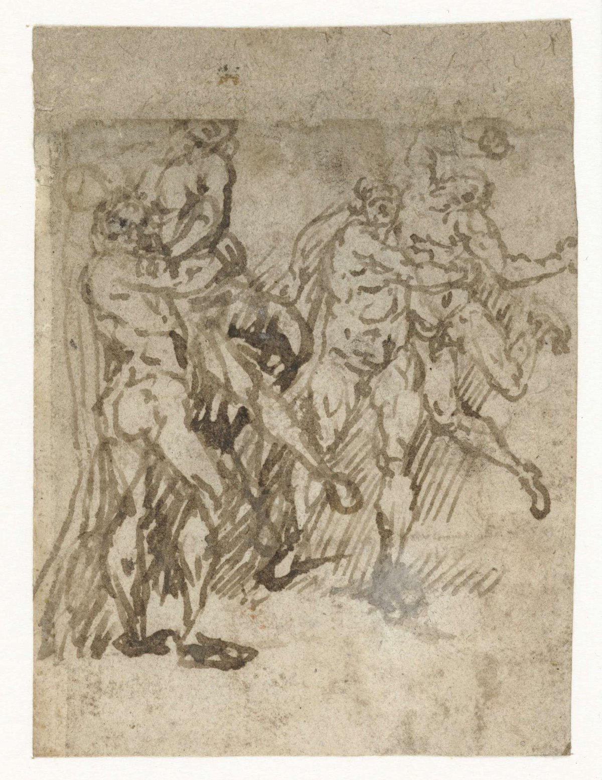 Two studies for Hercules and Antaeus, Lambert Lombard, 1516 - 1566