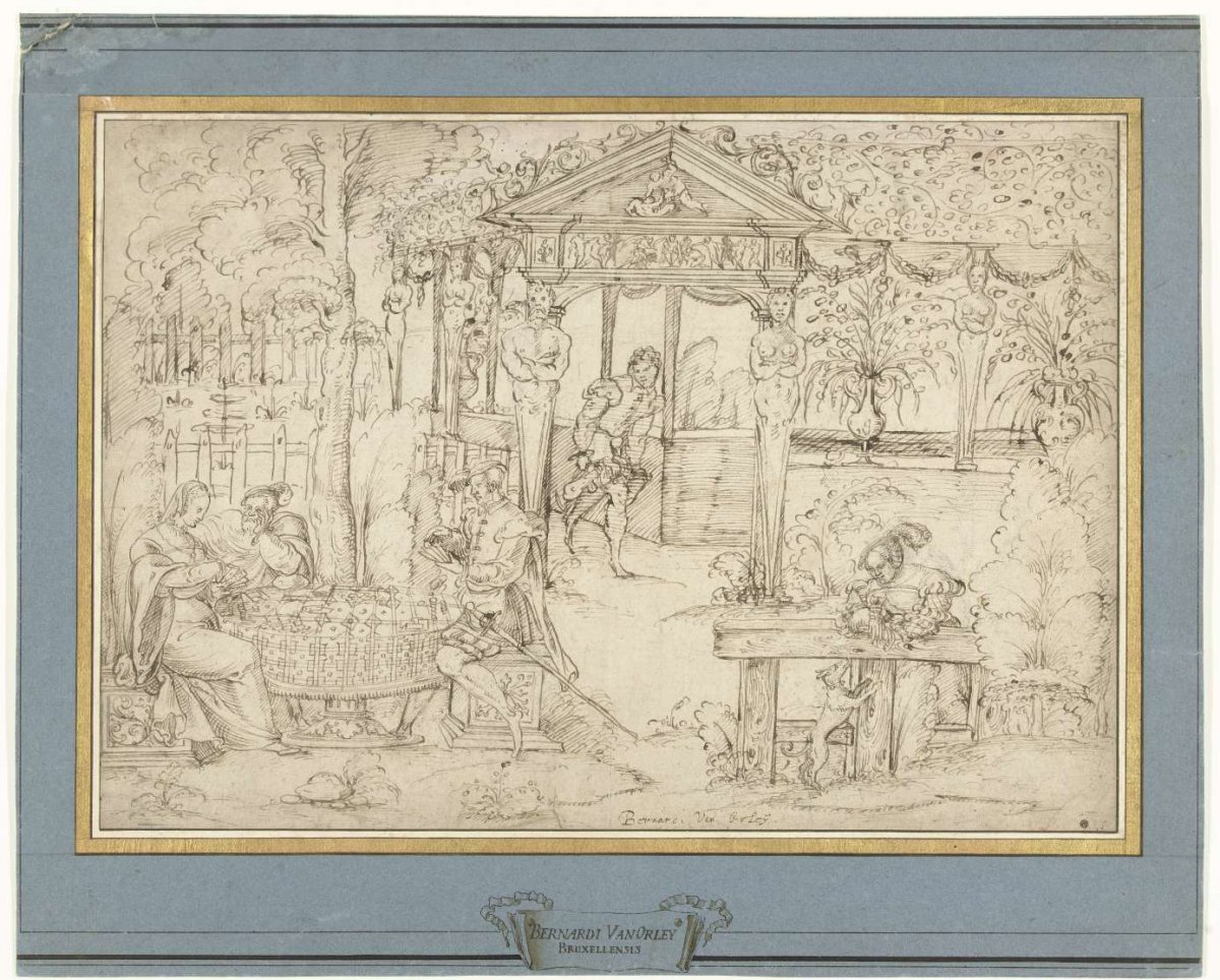 Two couples in a garden, anonymous, 1540 - before 1550