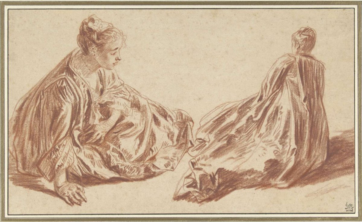 Two Studies of a Seated Woman, Jean Antoine Watteau, 1709 - 1721