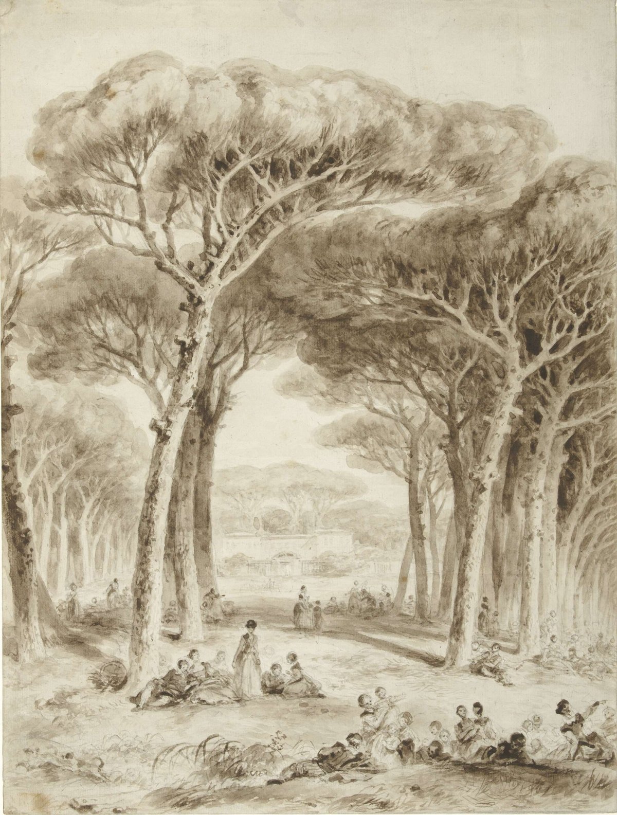 Italian Landscape with Umbrella Pines, Jean Honoré Fragonard, 1773 - 1775