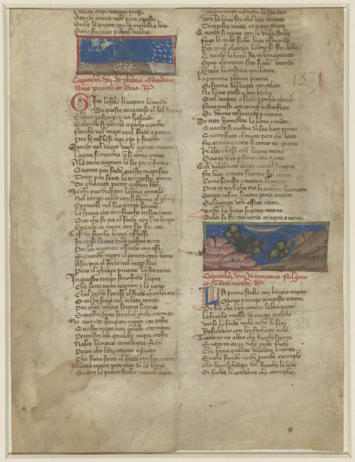 Fragment van Cecco d'Ascoli, L'acerba (Libro I, cap. vii-viii), anonymous, c. 1325 - c. 1350
