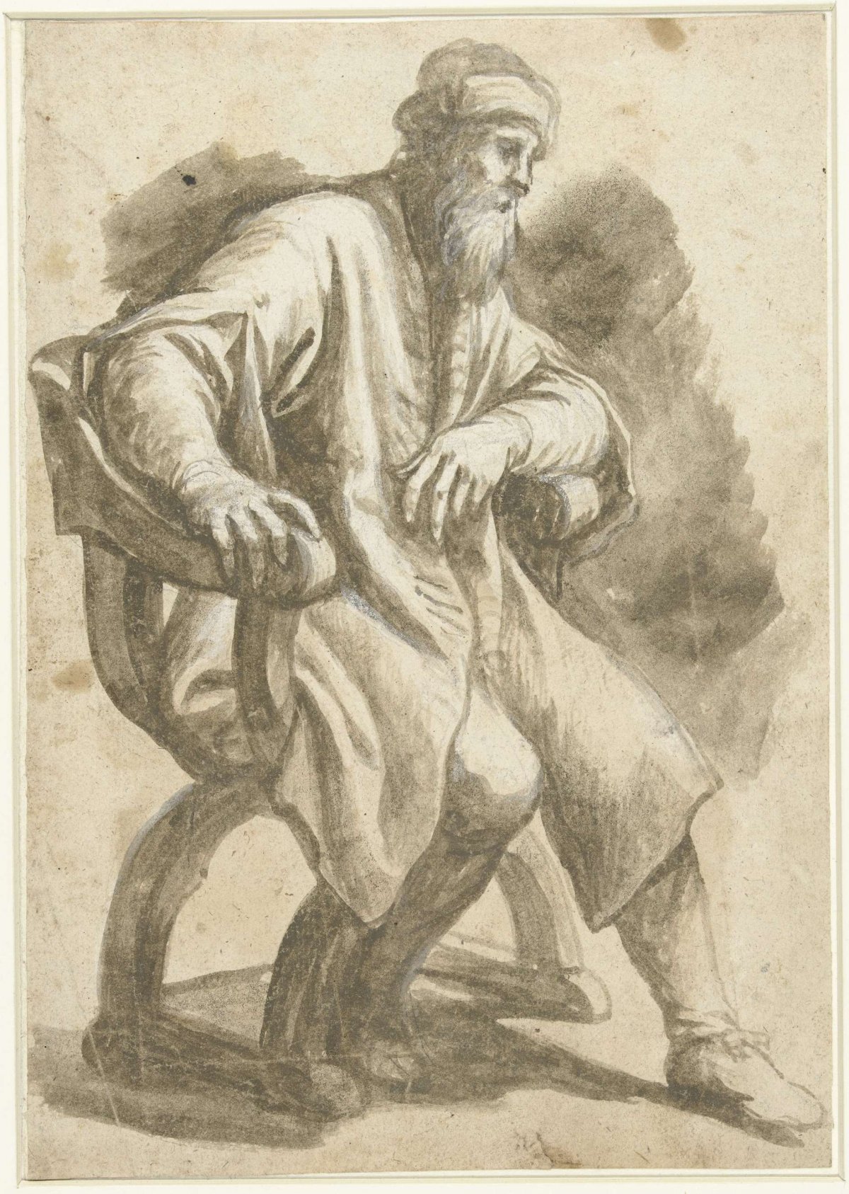 Man in leunstoel gezeten, Francesco Vanni, 1580 - 1620