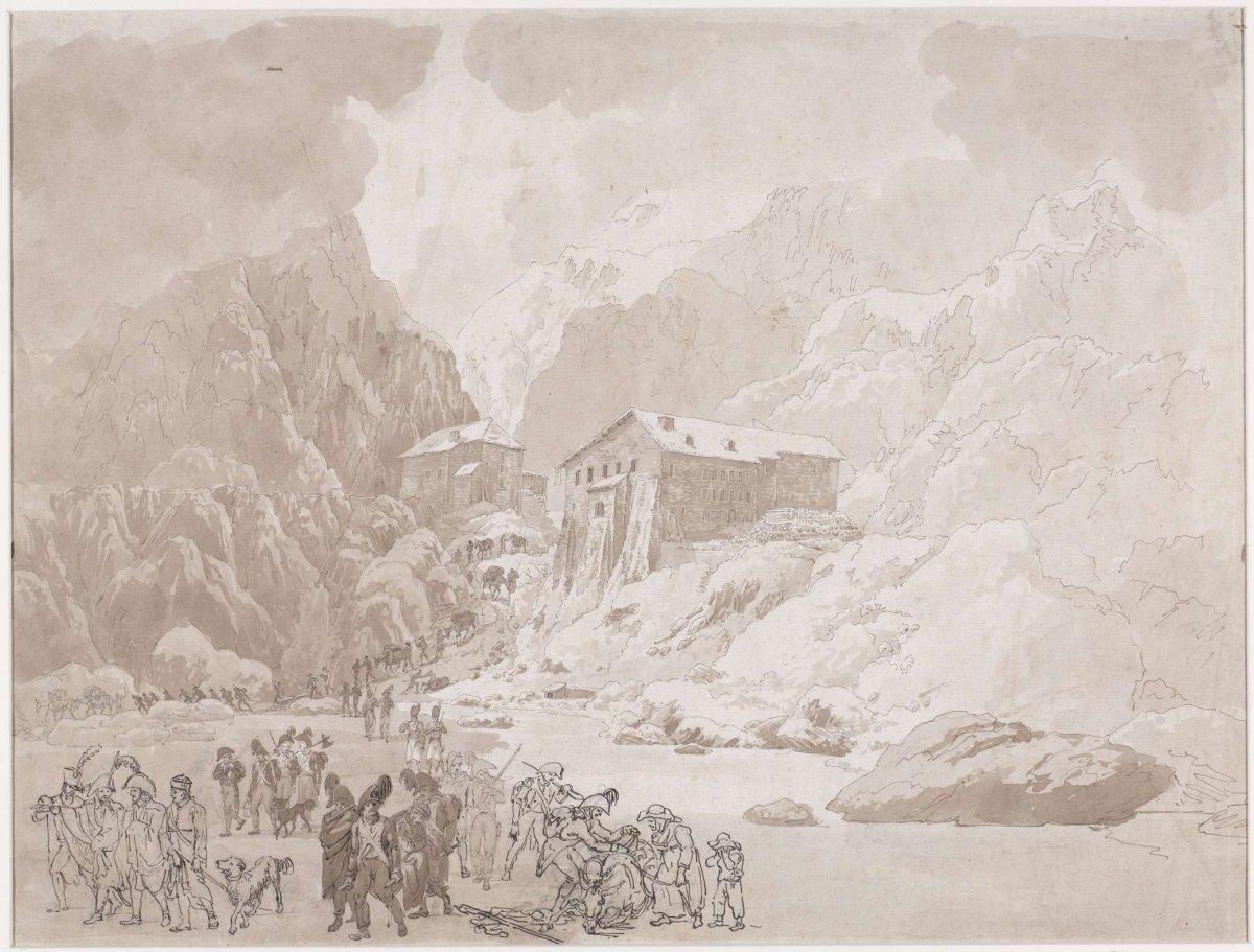 Passage of soldiers on the St. Bernard, Johann Christian Ernst Müller, 1800 - 1824