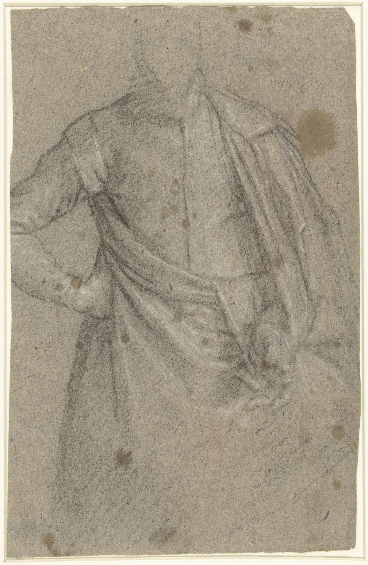 Study for the portrait of a man wearing a cloak, anonymous, 1590 - 1600