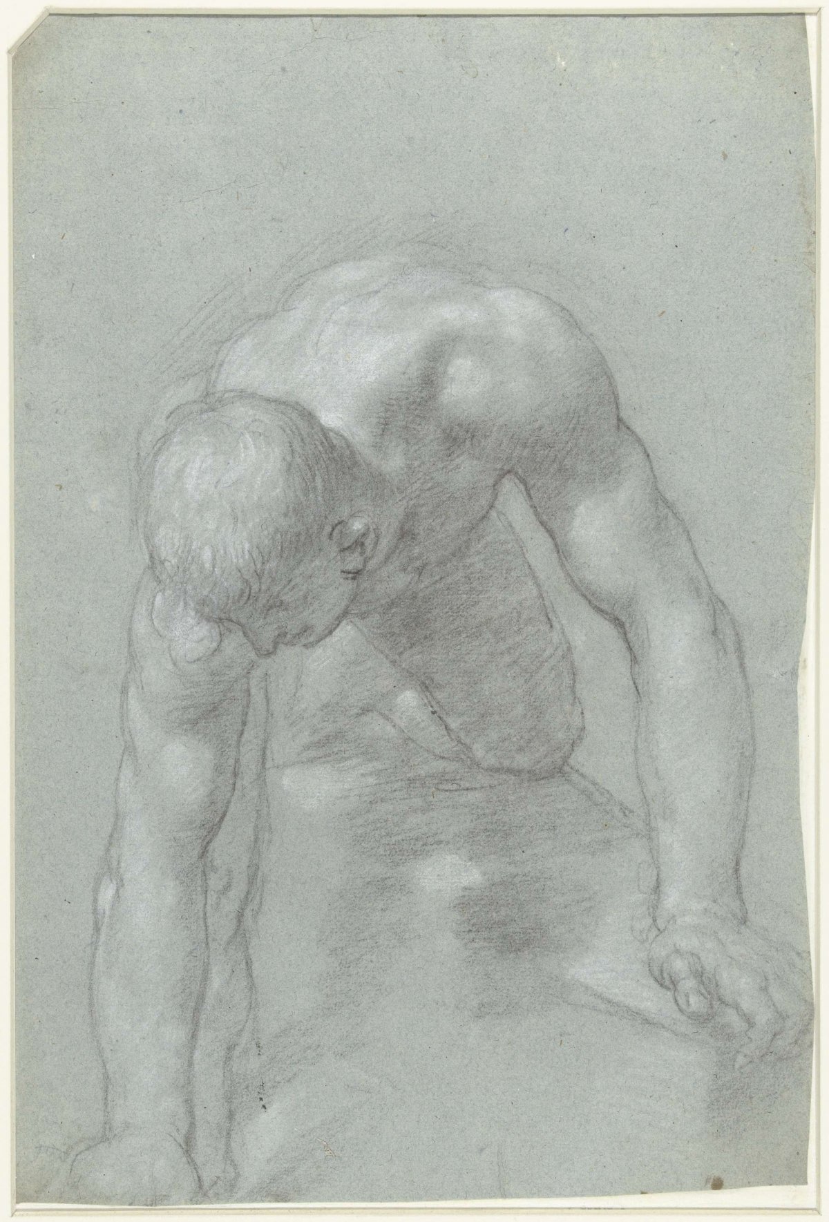 Vooroverbuigende mansfiguur, anonymous, 1600 - 1699