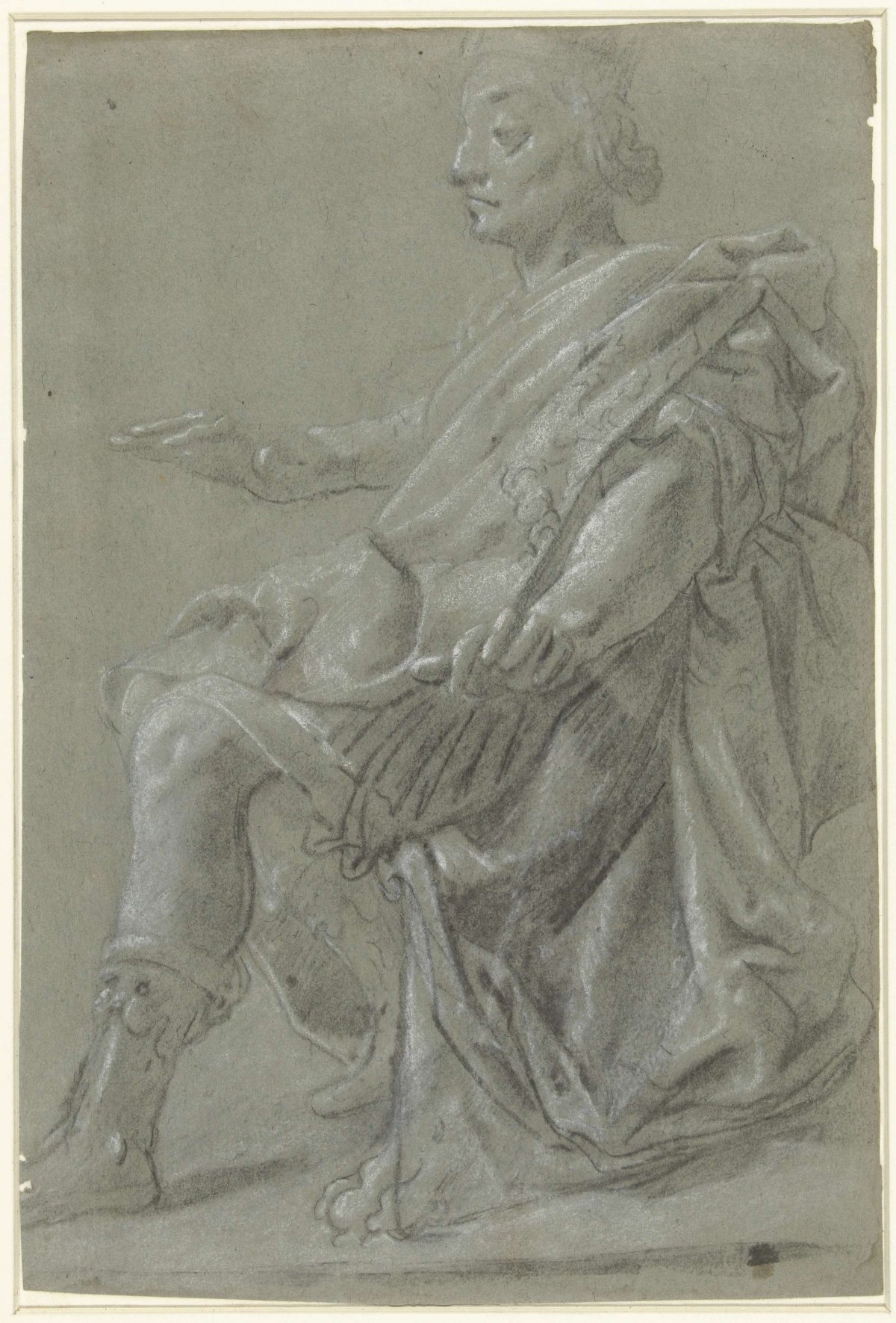 Seated monarch with arms outstretched, anonymous, 1610 - 1630