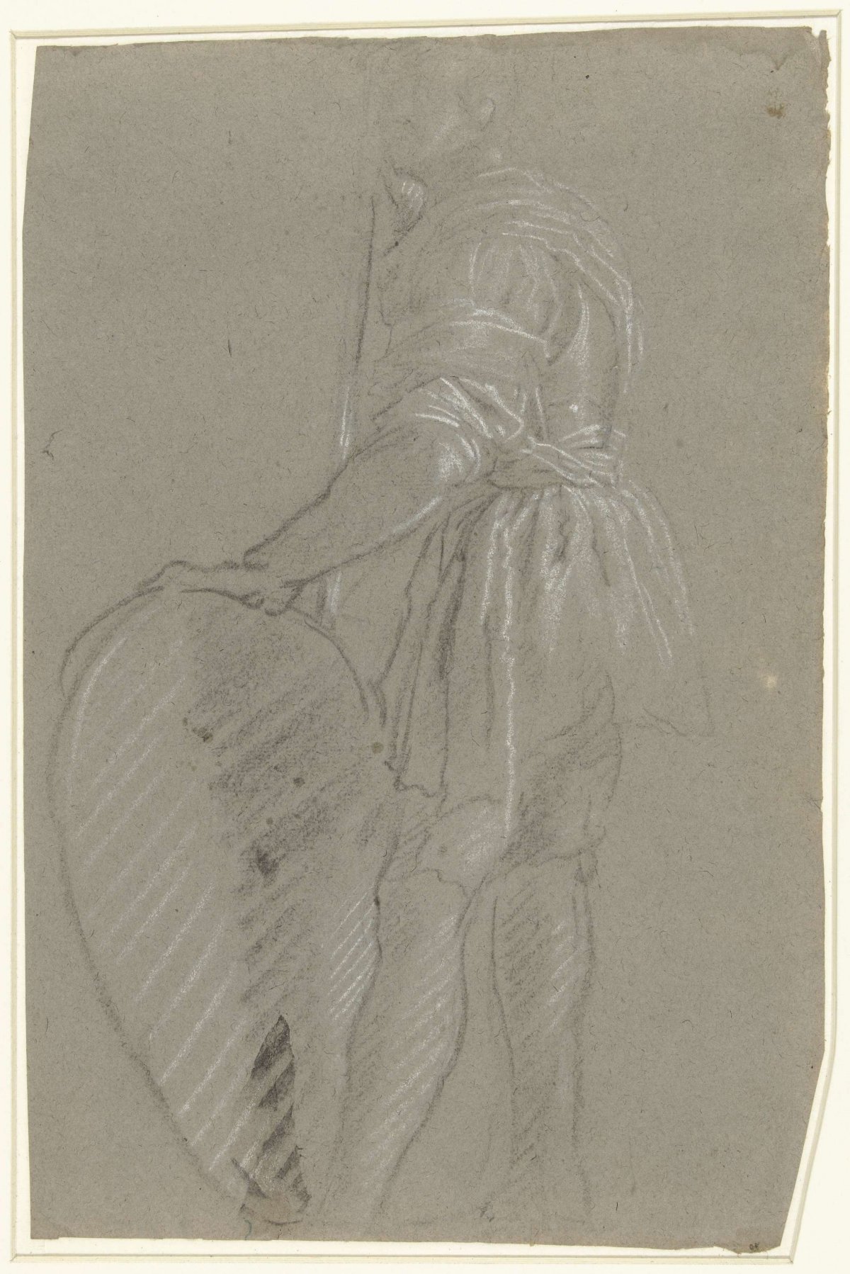 Standing warrior with lance and shield, anonymous, 1610 - 1630