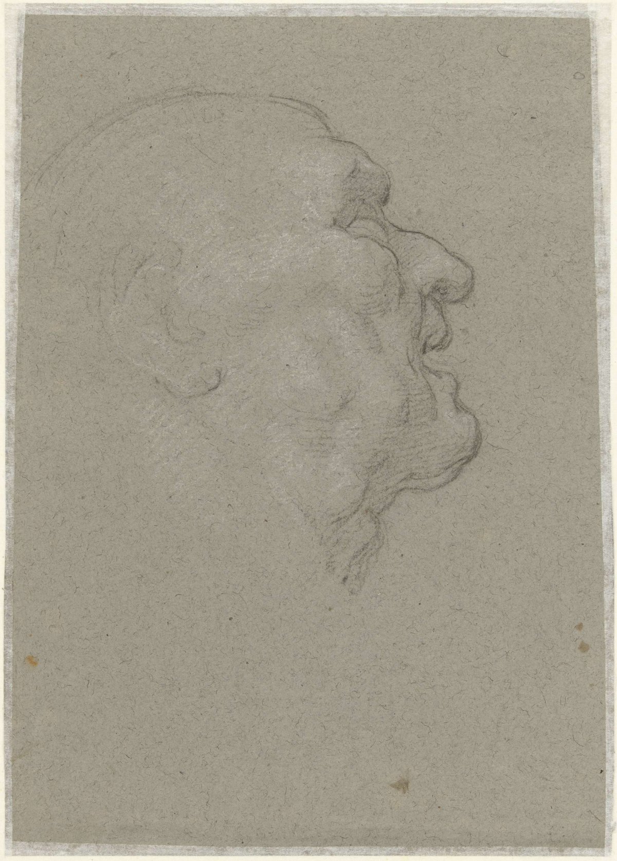 Profile of an old man's head, anonymous, 1610 - 1630