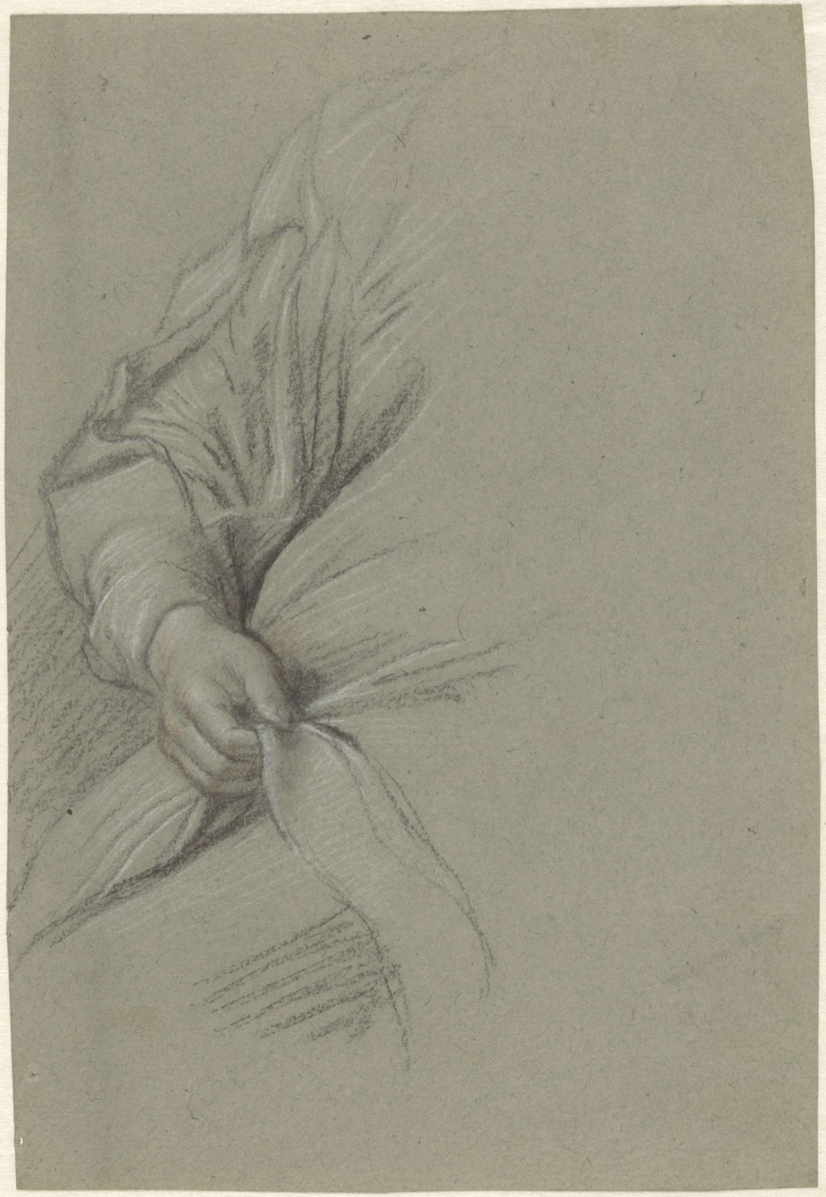 Study of an arm and hand in a female portrait, anonymous, 1610 - 1630