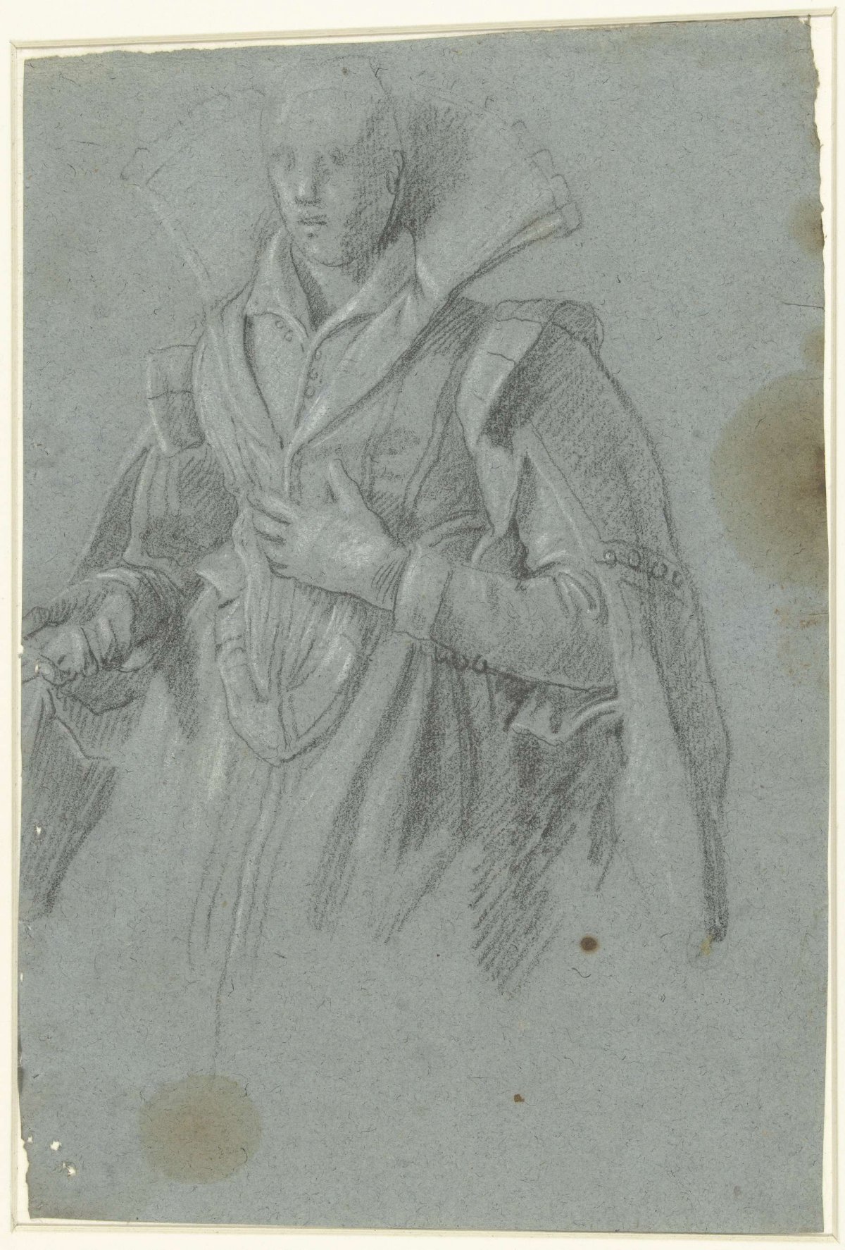 Portrait of a woman with raised high collar, anonymous, 1610 - 1630