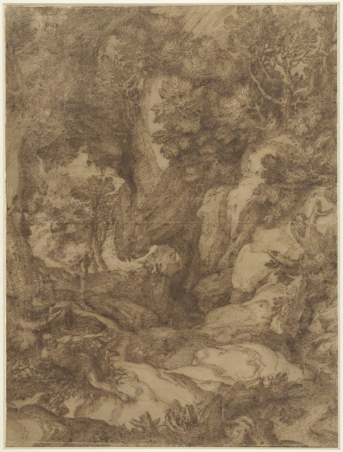 Saint Benedict in a landscape, Girolamo Muziano, 1542 - 1592