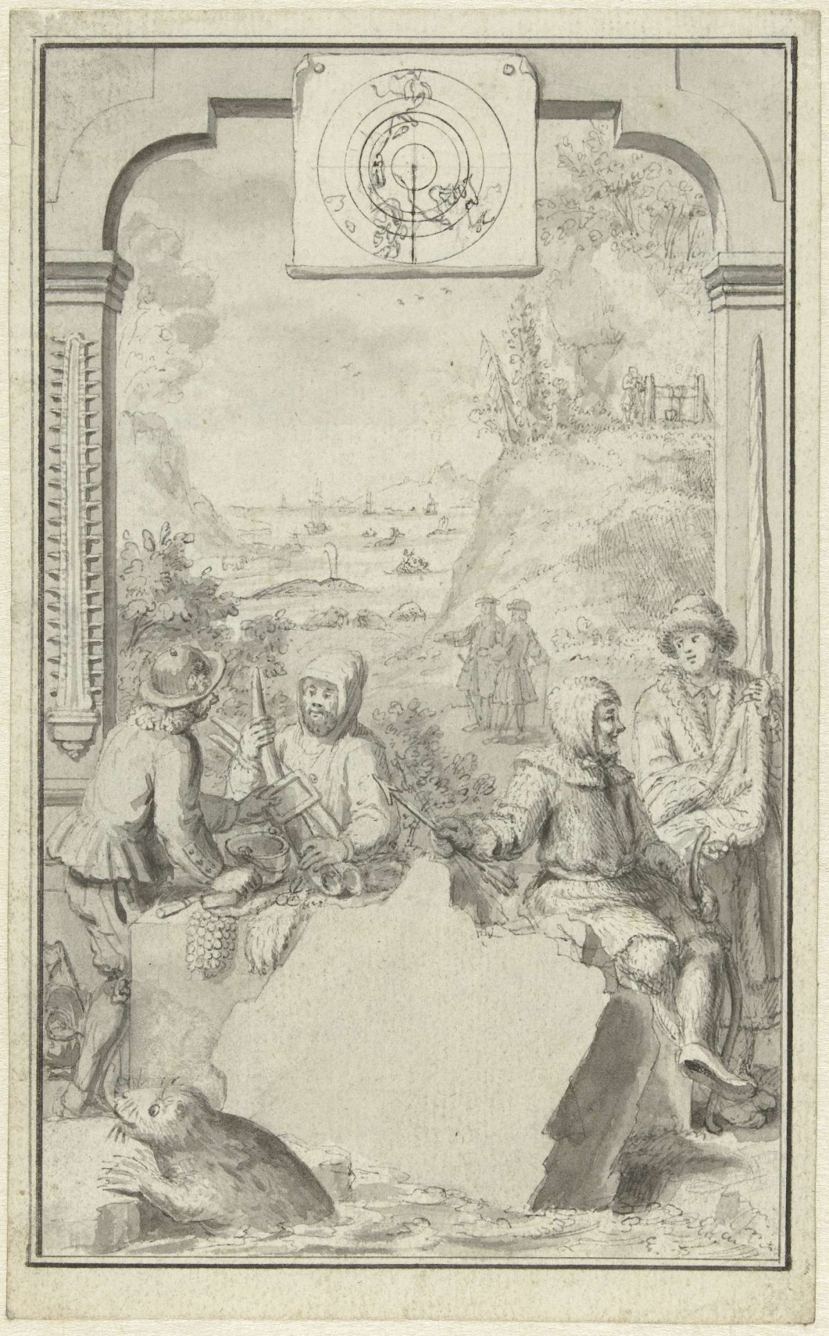 Design for title page for Contemporary History, Vol. VII, Jan Caspar Philips, c. 1735
