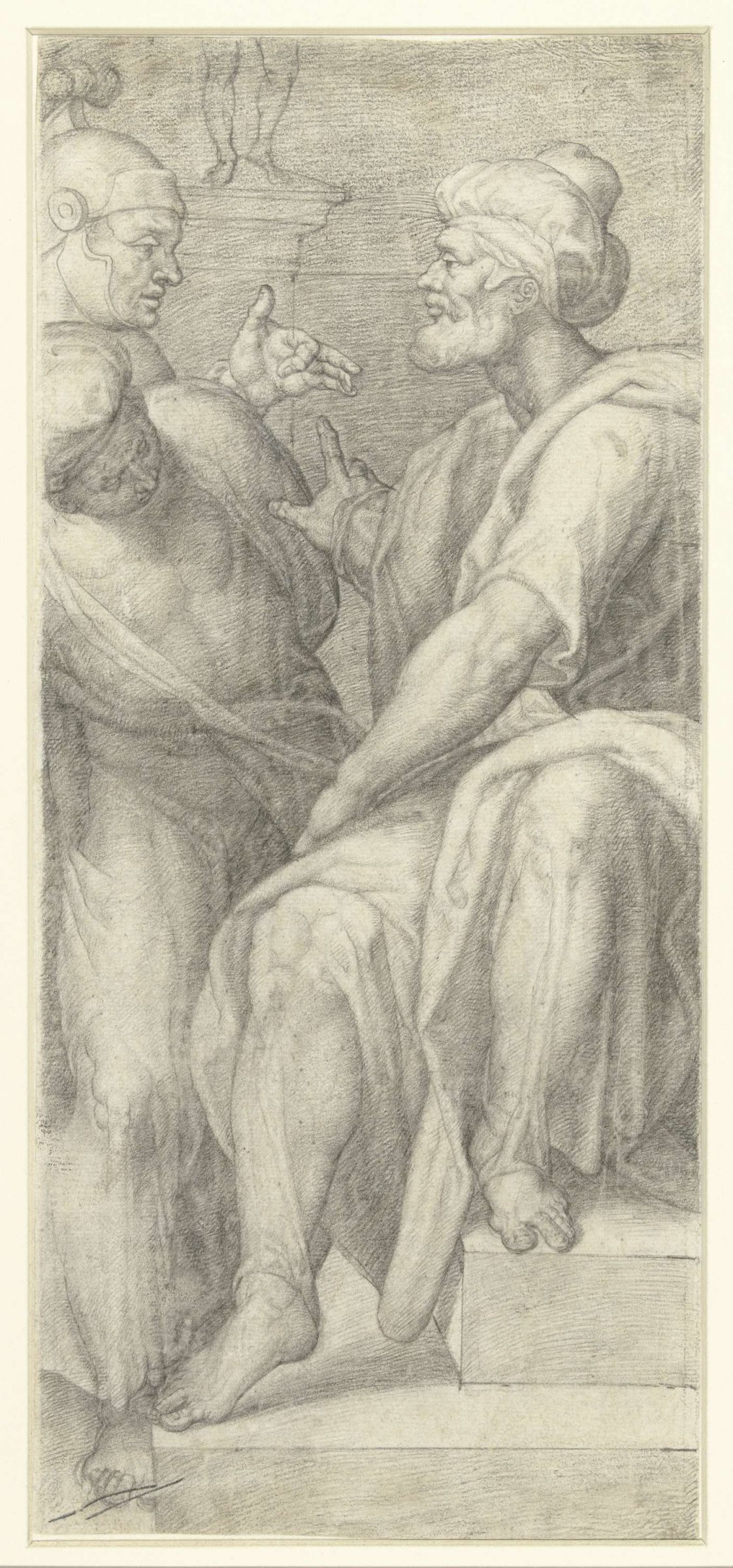 Soldier in conversation with a man wearing a turban, anonymous, 1550 - 1590