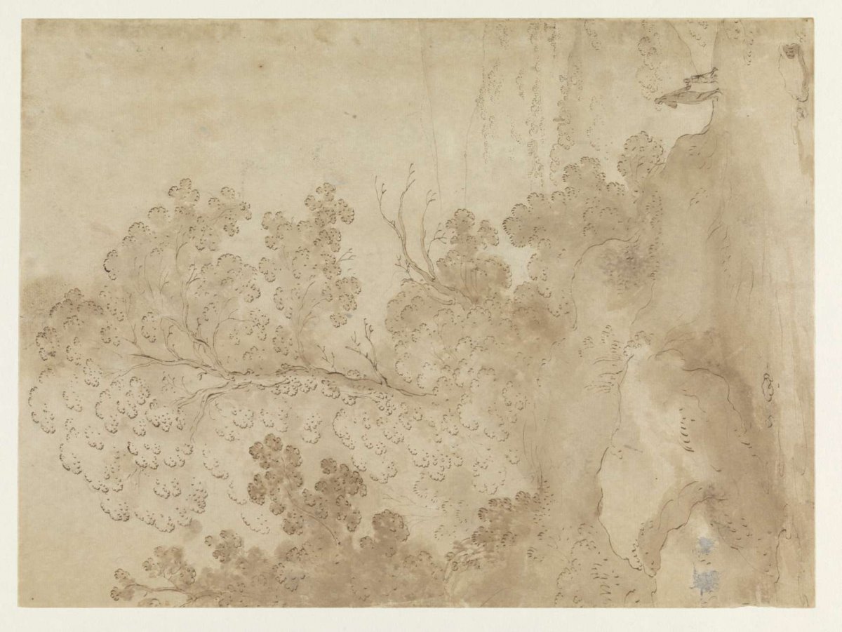 Hilly landscape with trees, Cornelis van Poelenburch, 1622 - 1624