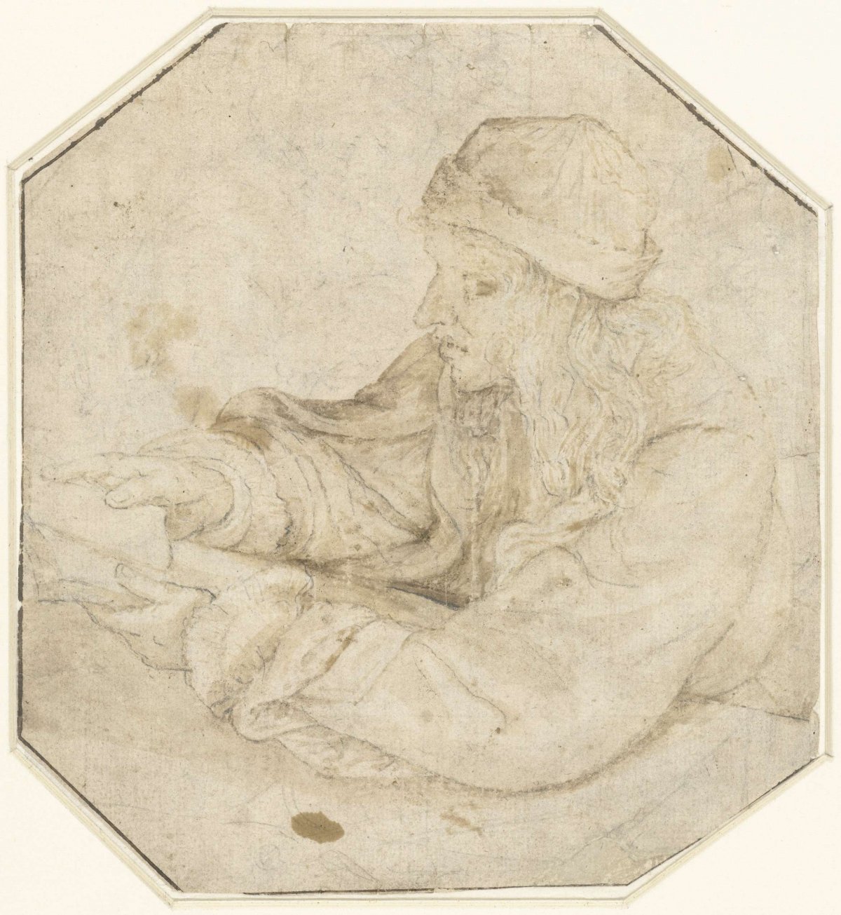 Young man reading at a table, anonymous, 1600 - 1699