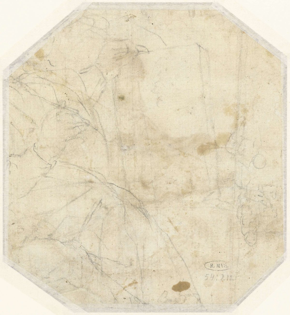 Sketch of a seated figure with a book (?), anonymous, 1600 - 1699