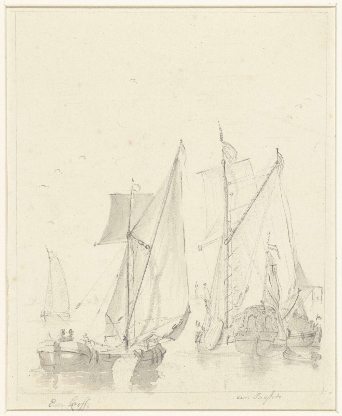 Two representations of ships, anonymous, 1700 - 1800