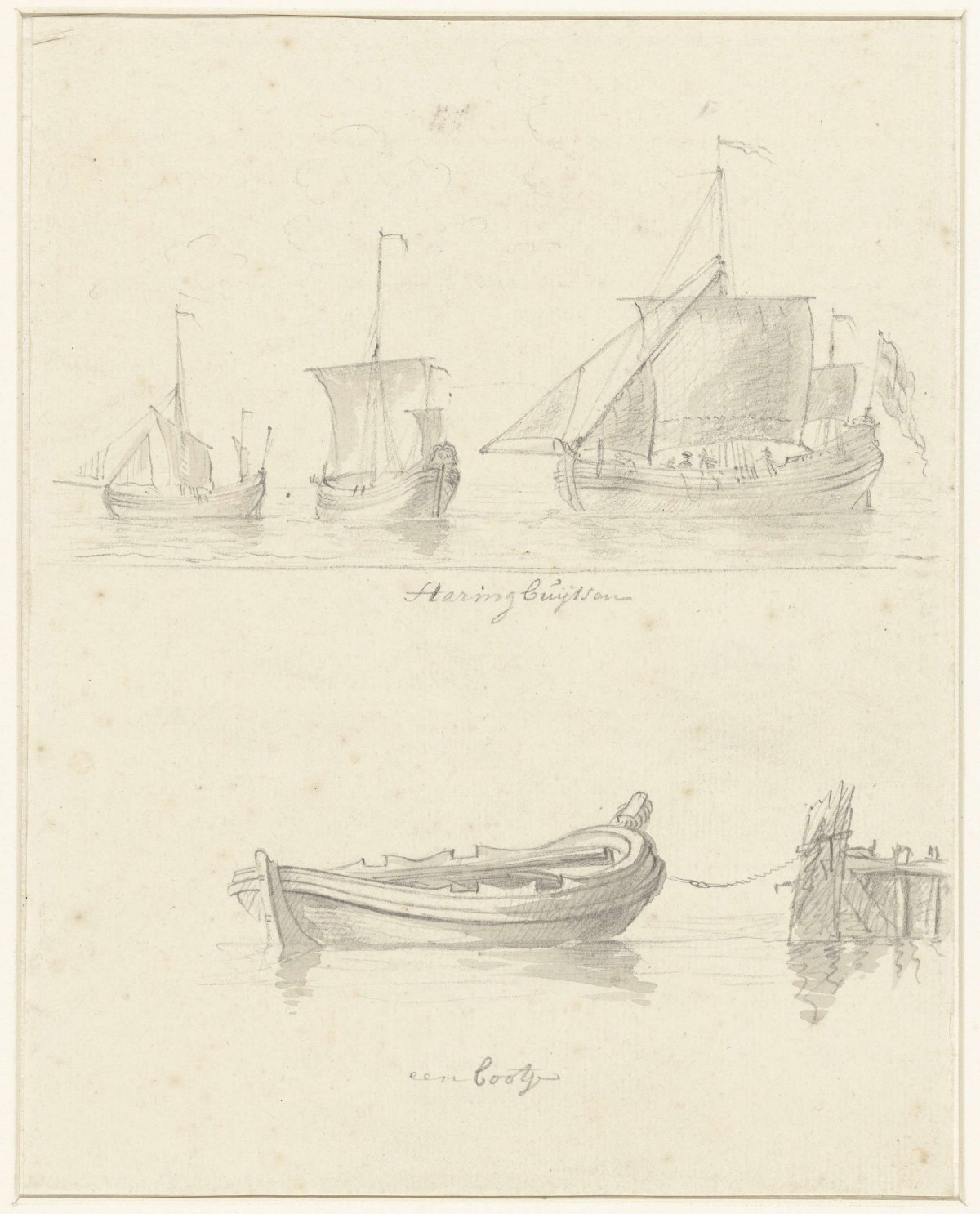 Two representations of ships, anonymous, 1700 - 1800