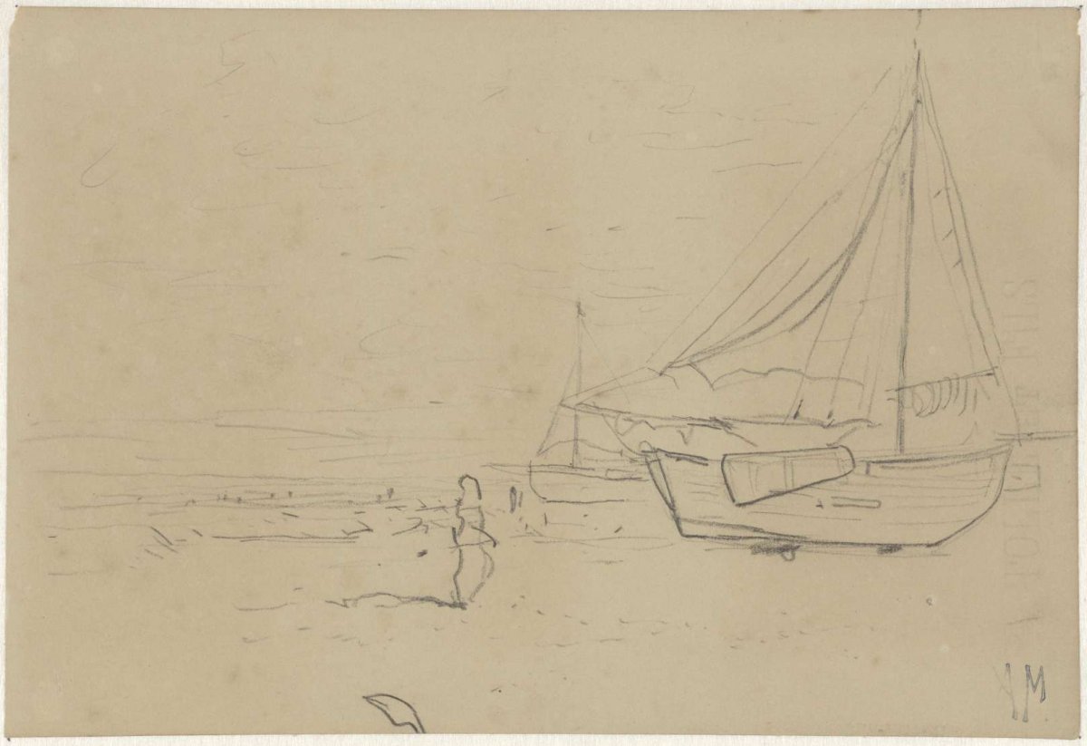 Boats on the beach, Anton Mauve, 1848 - 1888